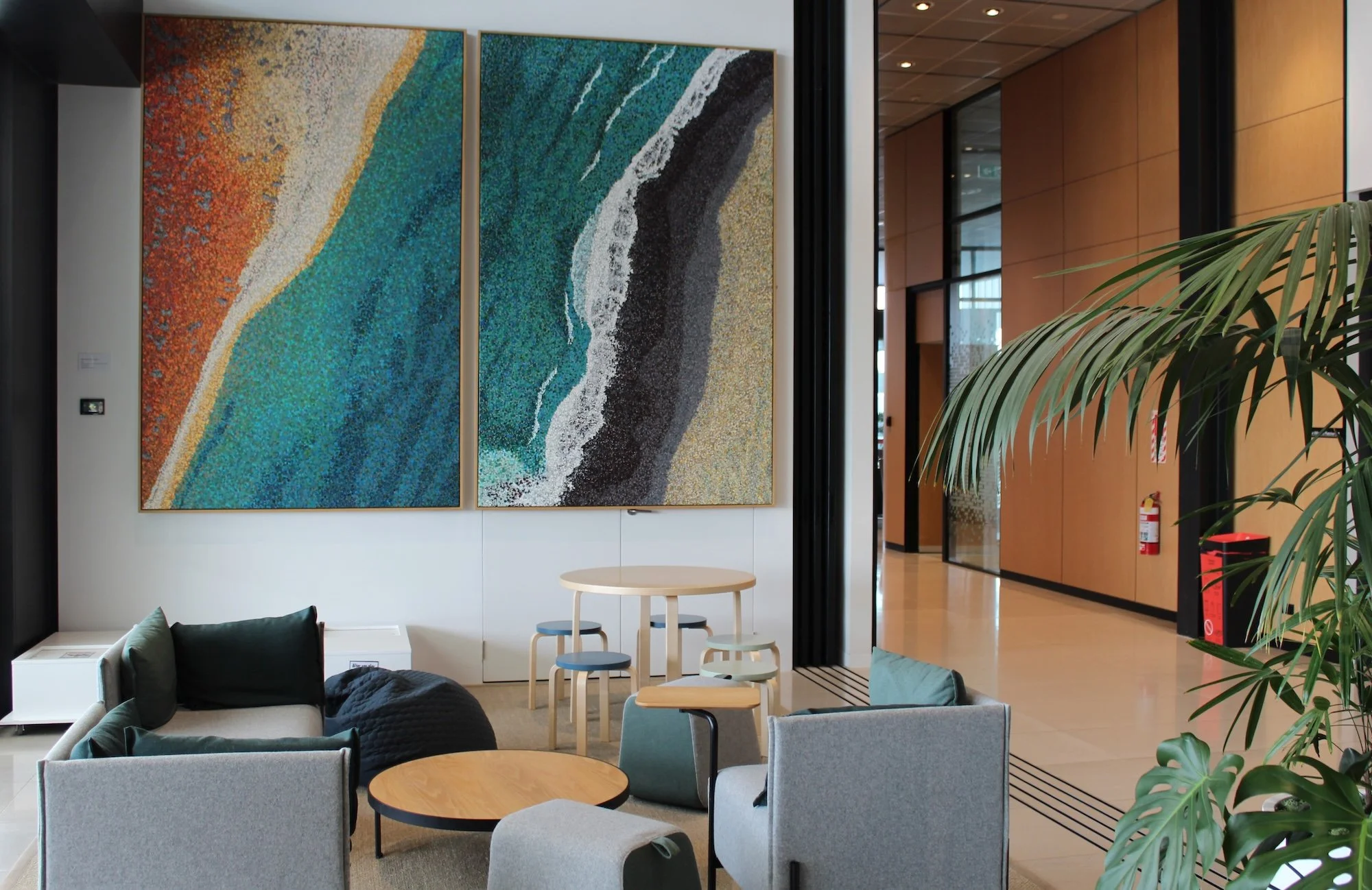 Works 228 & 229 . One Sea Two Lands .  2024.   Each 285 x 178 cms 