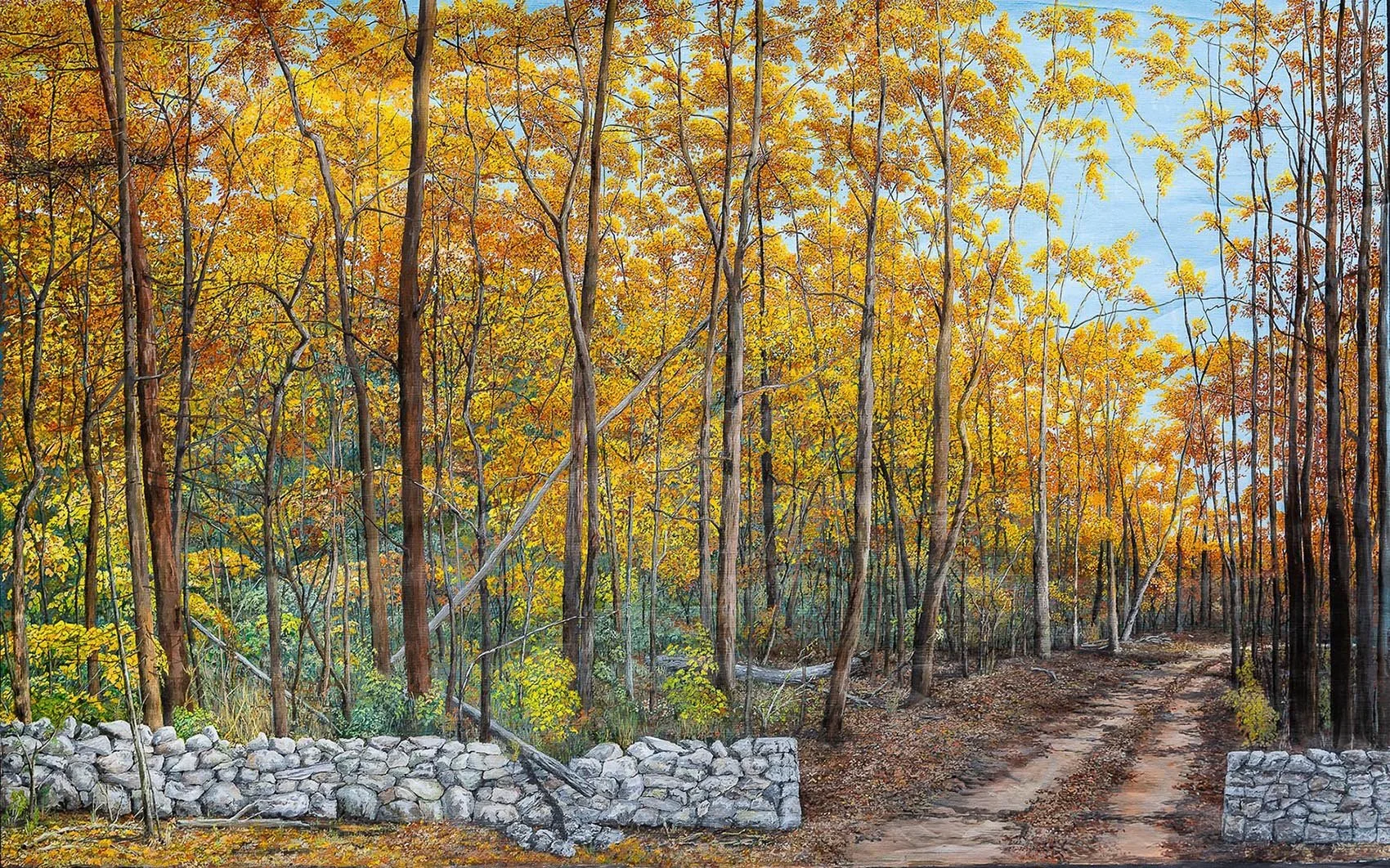 Work 195:  The Long Driveway
2021
acrylic on canvas
14 x 280 cms