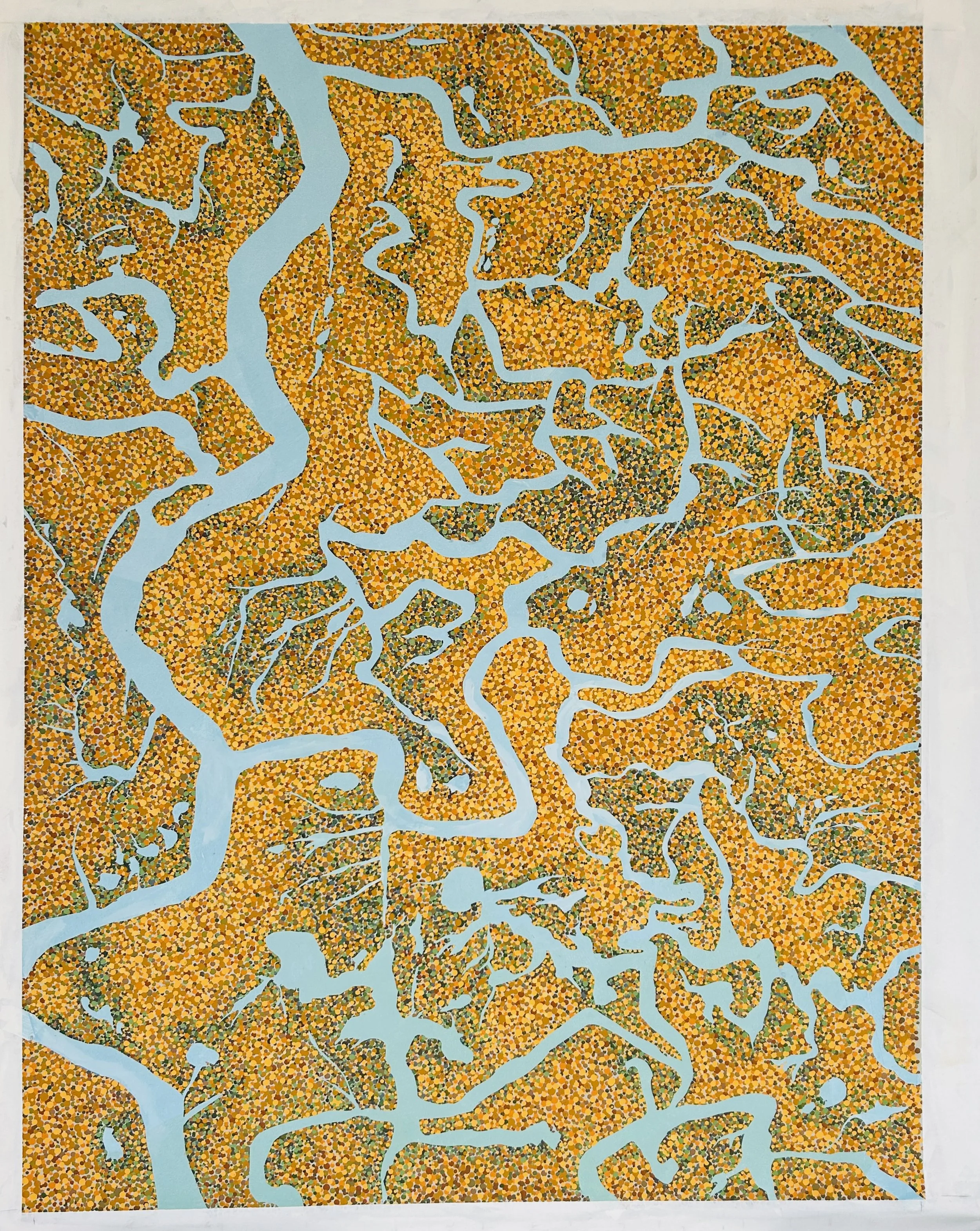 Work 256:  River Delta 2.  2025.   174 x 133 cms.