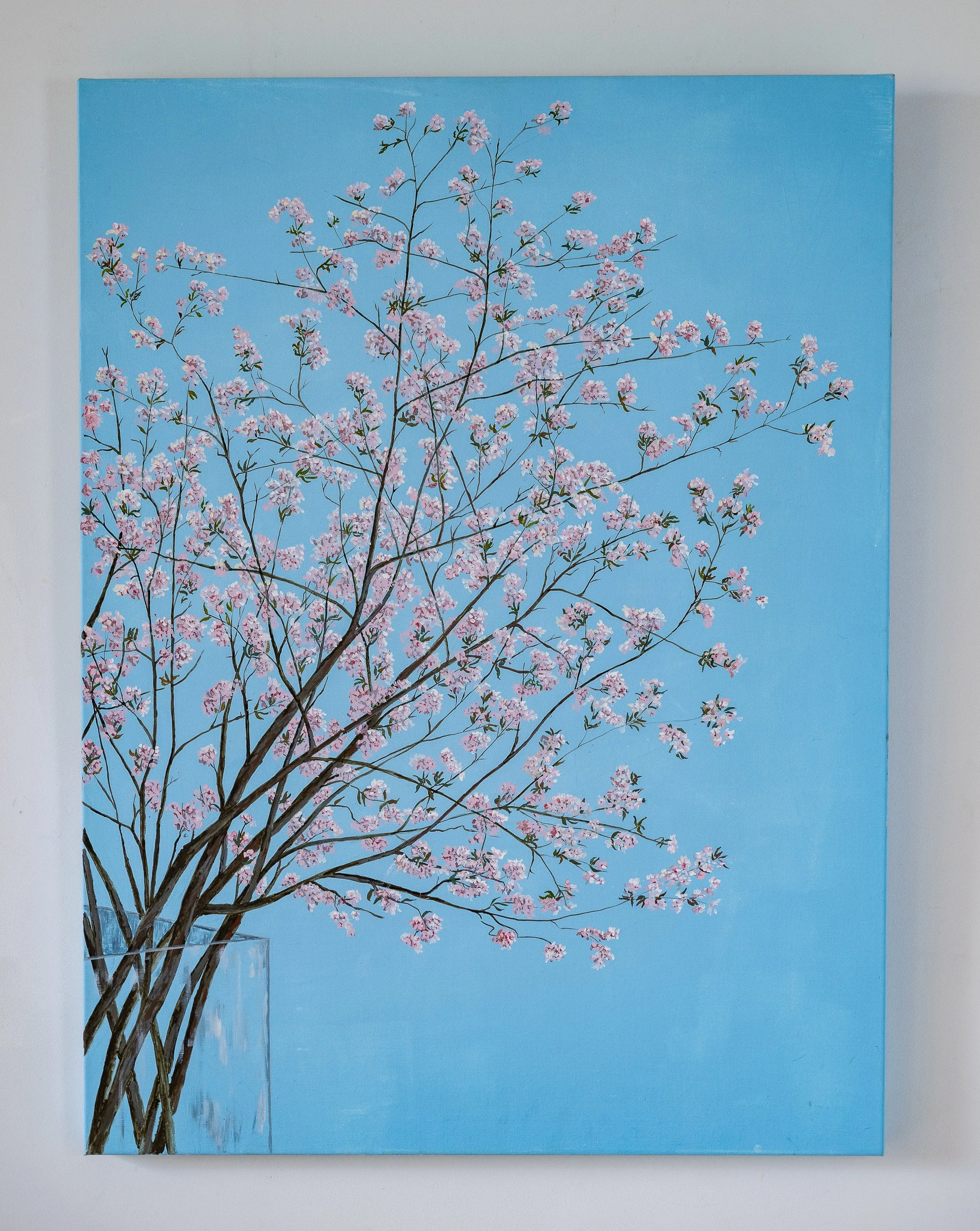 Work 132:   Cherry Blossom in Vase.  2019.   76 x 51 cms.