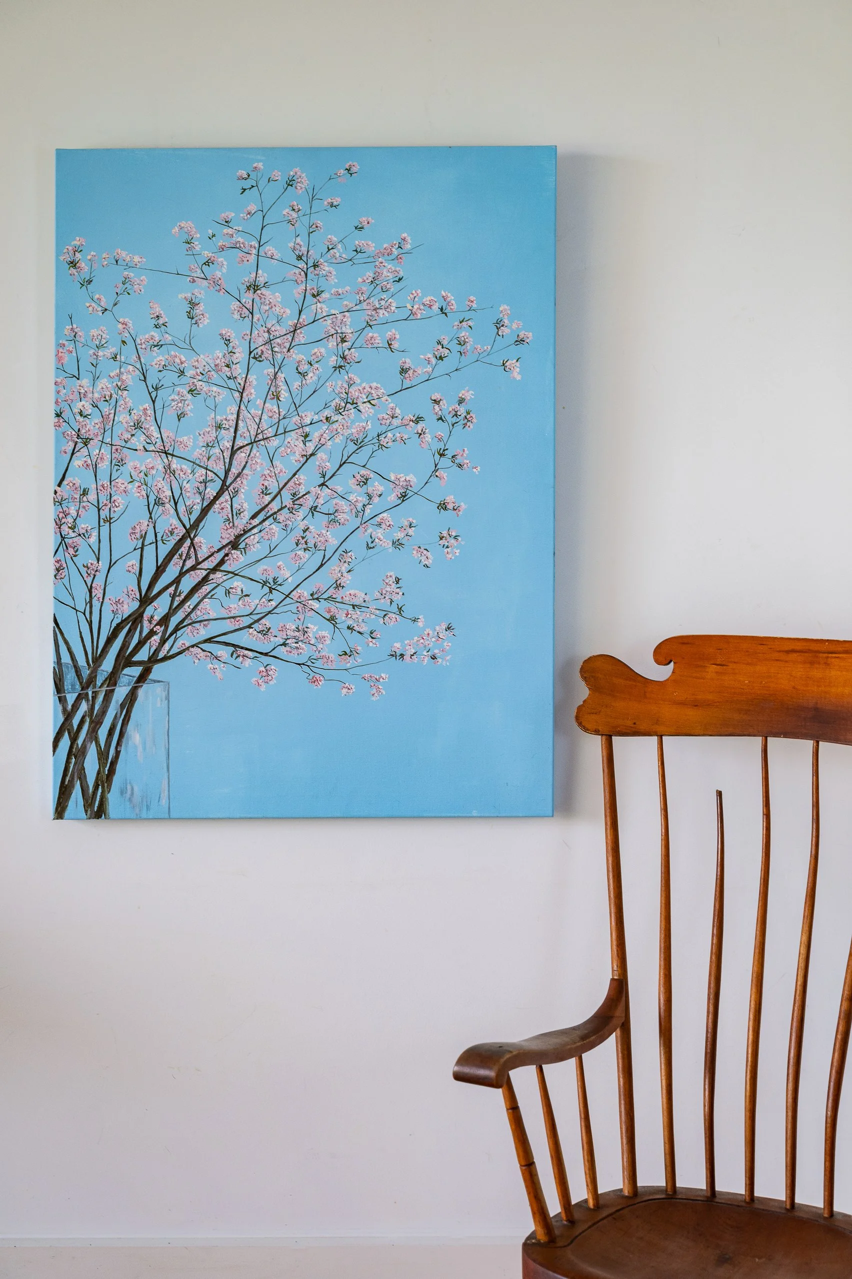 Work 132:   Cherry Blossom in Vase. 2019.   76 x 51 cms.