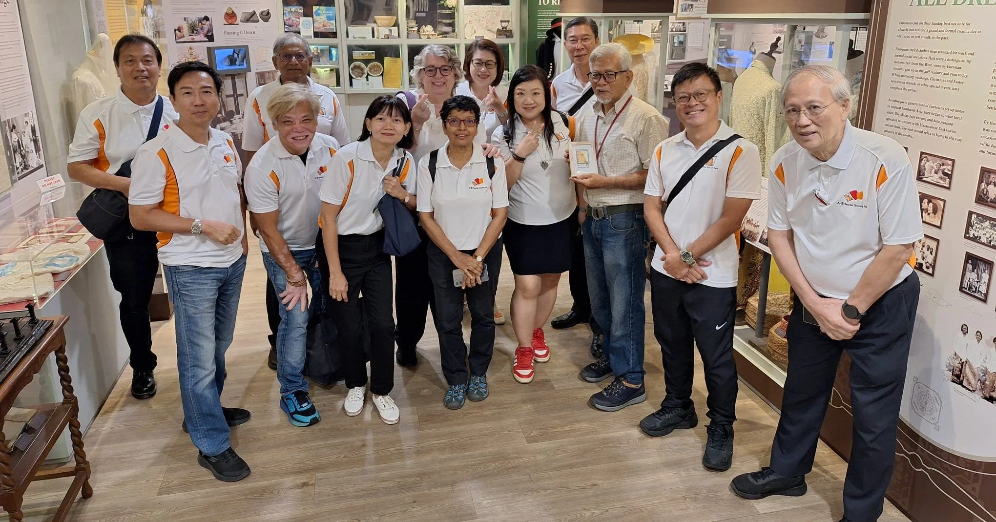 We recently hosted a group of tour guides from A+B Edu Tours & Travel Pte Ltd for a guided tour of the Eurasian Heritage Gallery. It was a pleasure sharing more about our community’s history and culture, and we hope to welcome their guests