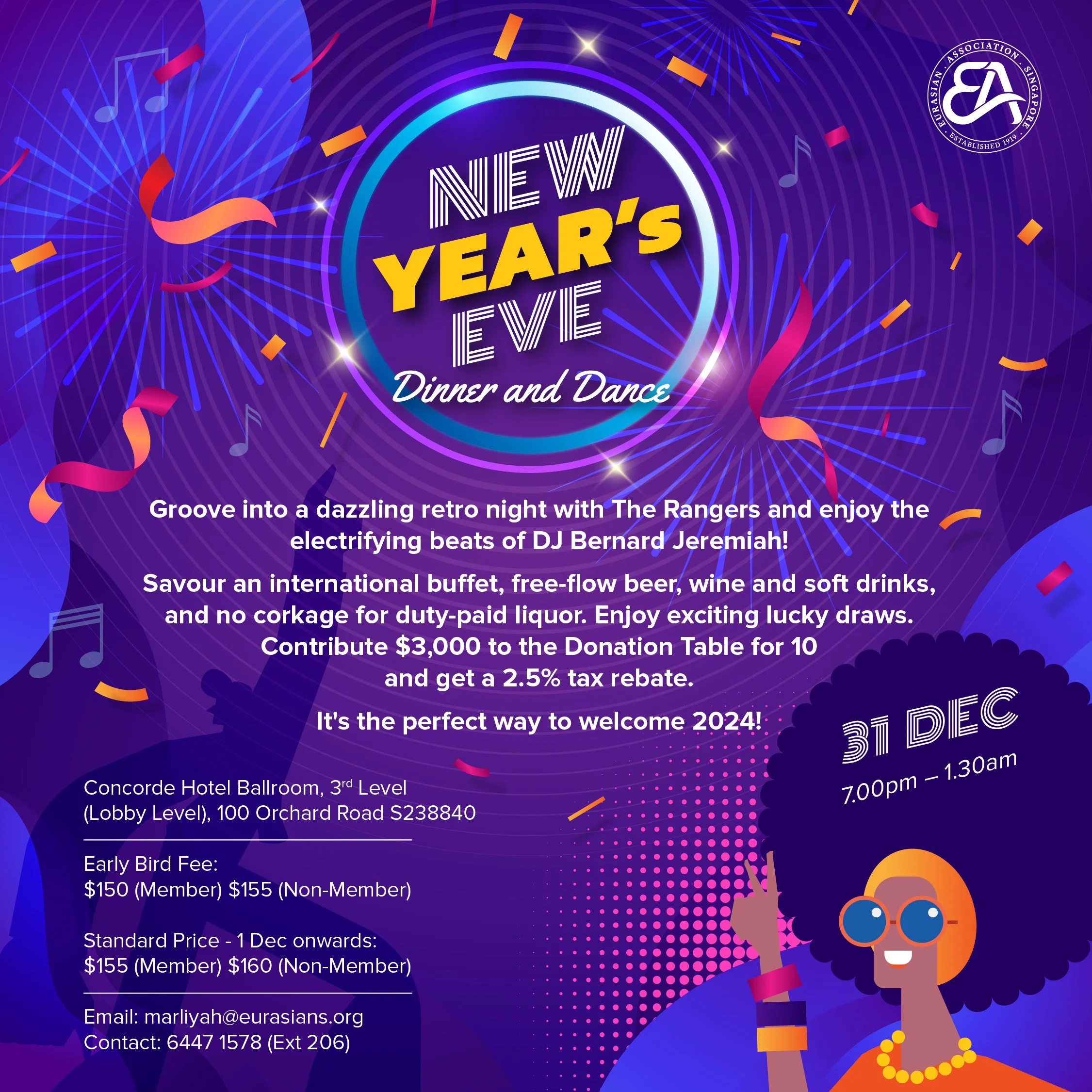 New Year's Eve Dinner & Dance — Eurasian Association, Singapore