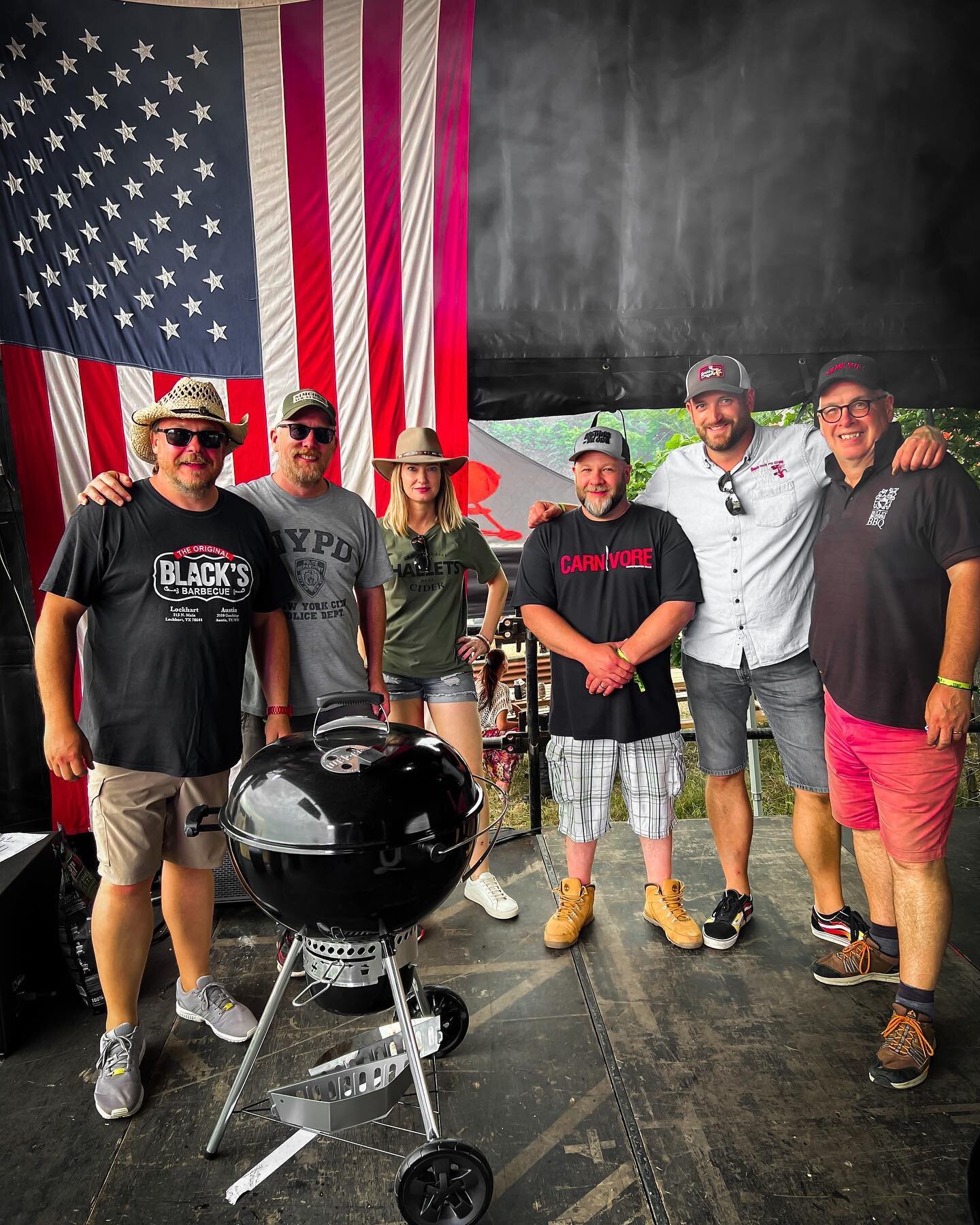 HUGE shout out to this Motley crew of volunteers on the Live Fire stage at @blackdeerfest this year, many of whom are long time BBQ buddies. I&rsquo;ve never seen slicker stage changeovers but not only that, I loved every minute of hanging out backst