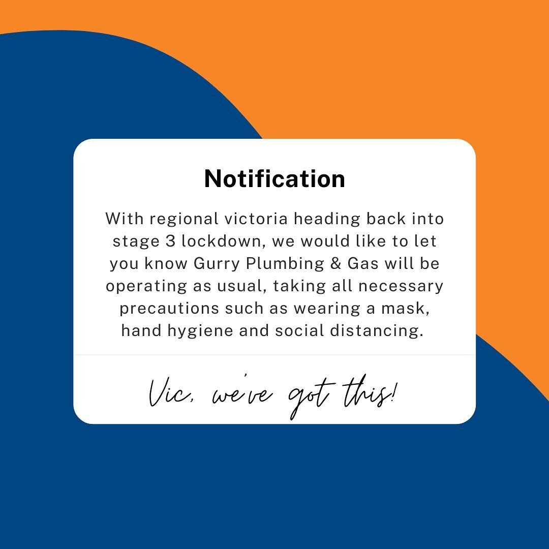 ⚠️ Please read ⚠️
⠀
Gurry Plumbing &amp; Gas will be continuing to operate as usual within this ever changing COVID world.
⠀
Any questions or concerns regarding this, please call ☎️
⠀
#inahurrycallgurry #plumber #plumbing #plumbers #plumbinglife #gas