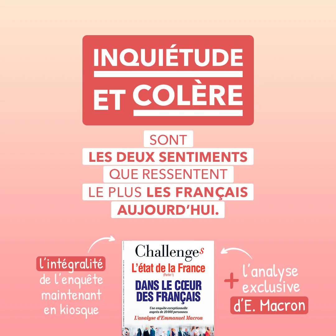 ENQUÊTE EXCLUSIVE : Pour vous, quels sont les deux termes qui correspondent le plus à votre état d’esprit ? Réponses : INQUIÉTUDE et COLÈRE  sont les 2 sentiments que ressentent le plus les français. 818 Likes / 349 Commentaires / 127 Partages