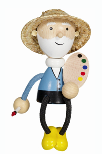 Figurita de madera Claude Monet