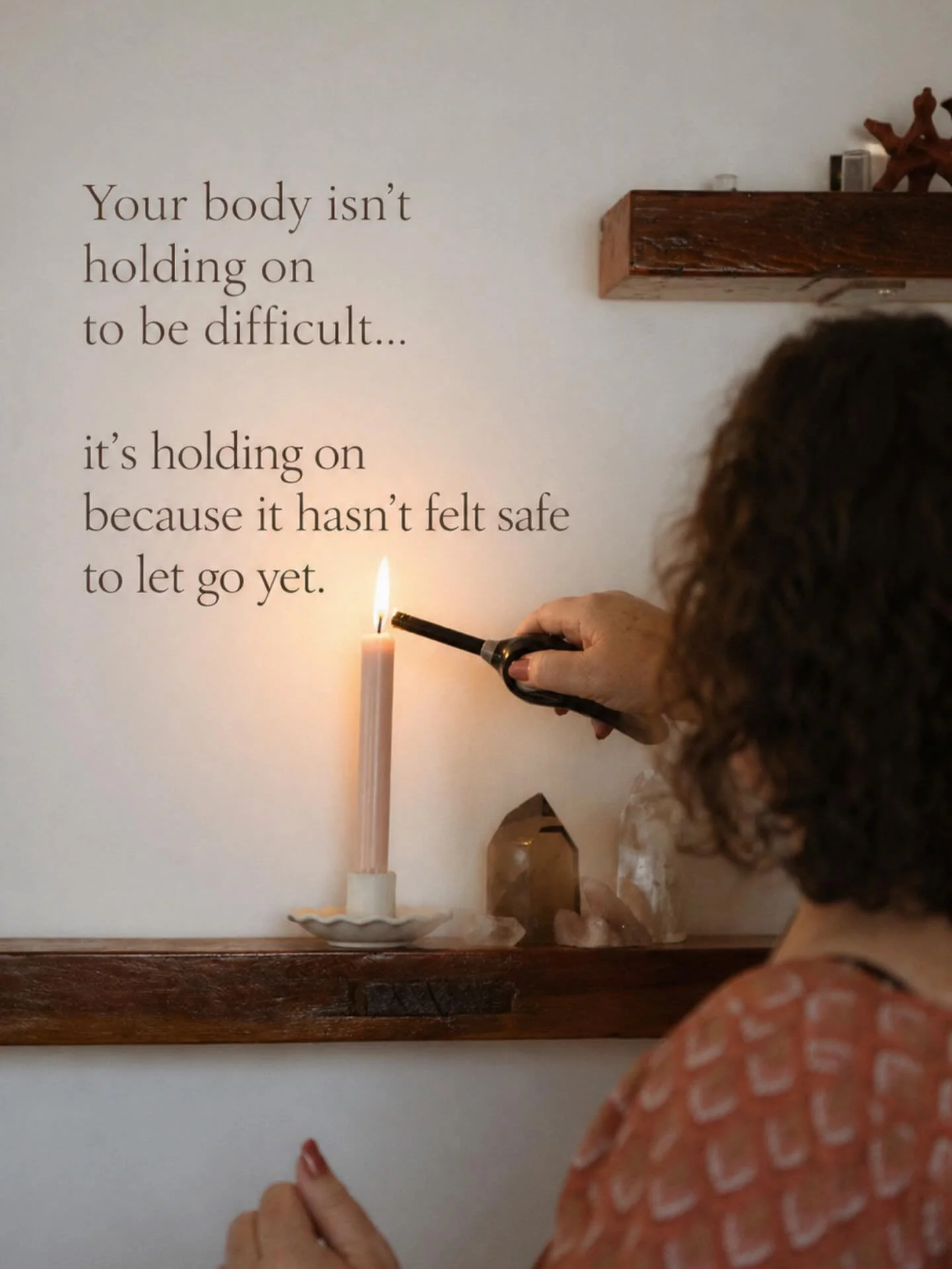 Over time, the body learns to tense and hold as a way of feeling safe.

For some people, it becomes so normal that not holding can actually feel unfamiliar.

Letting go isn&rsquo;t something you force, it&rsquo;s something your body learns when it fi