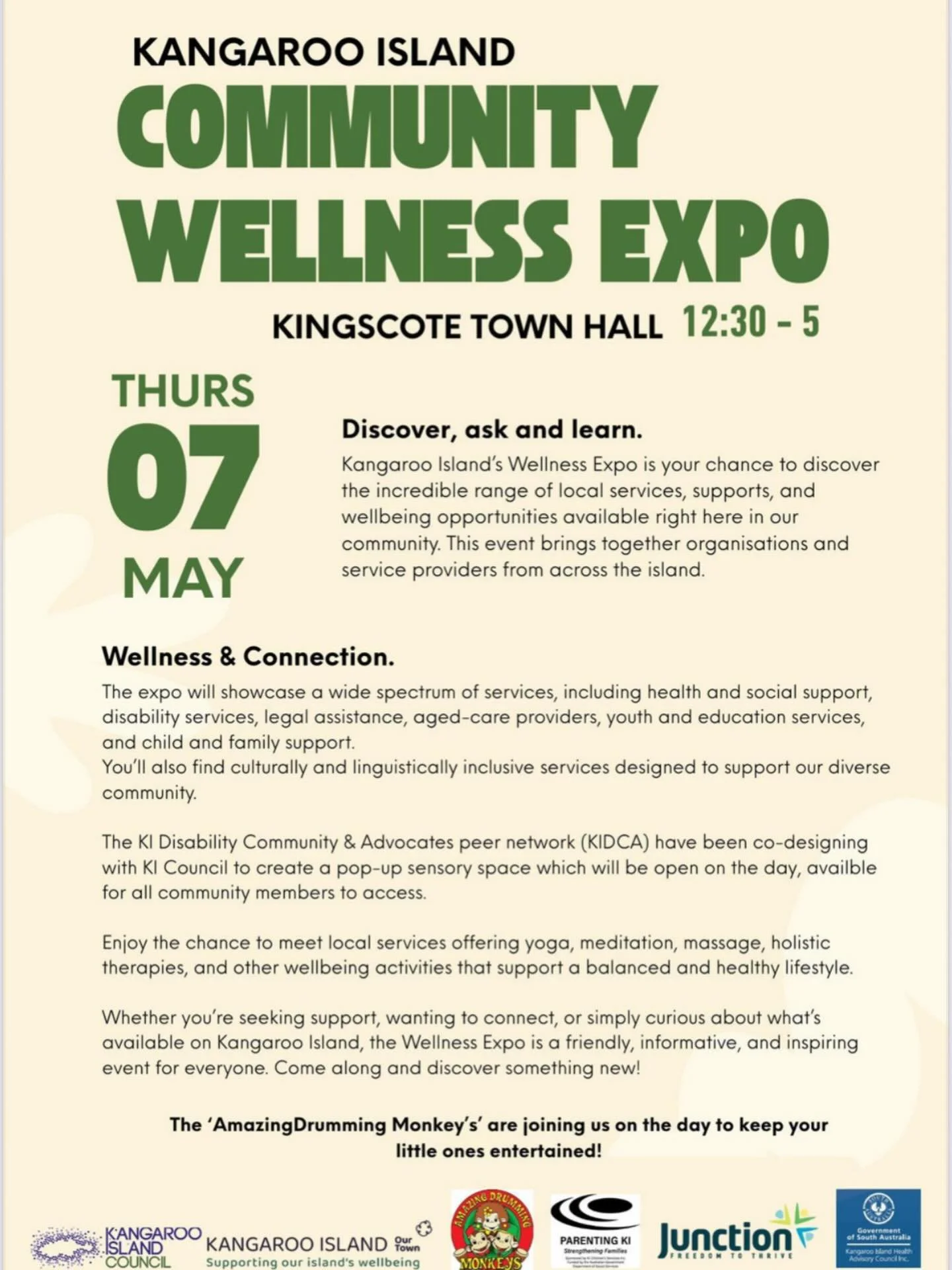 I&rsquo;ll be at the Kangaroo Island Community Wellness Expo this Thursday May 7th at Kingscote Town Hall

If you&rsquo;ve been curious about what I do, this is a really easy way to come and have a chat and ask any questions. 

I&rsquo;ll be there sh