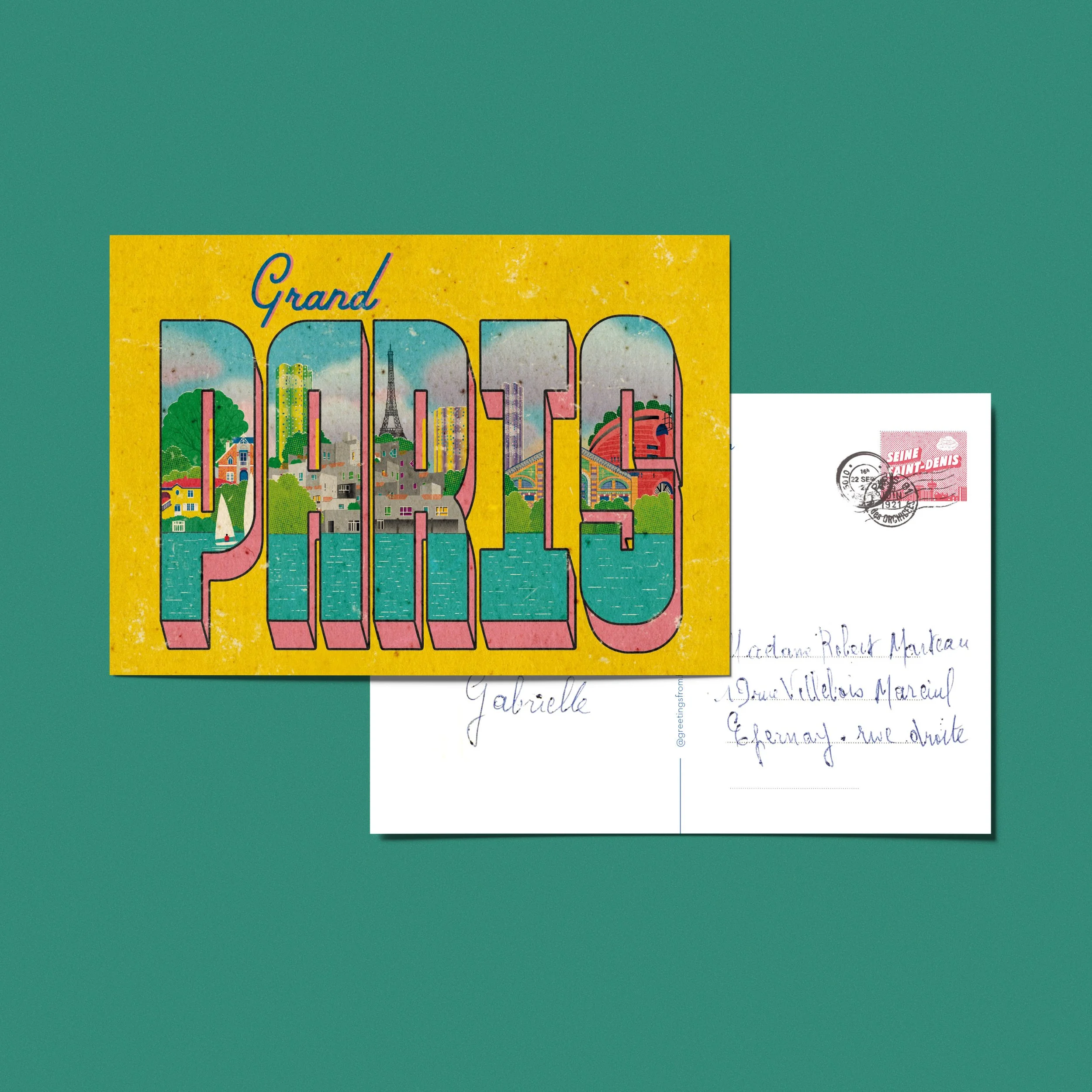 Carte postale, Grand Paris jaune (épuisé)