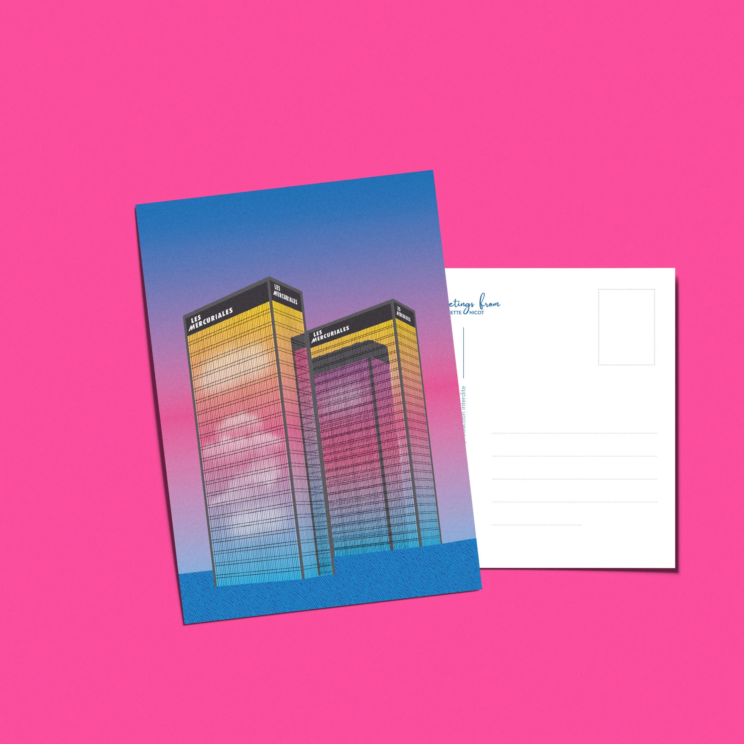 Carte postale, les tours Mercuriales à Bagnolet