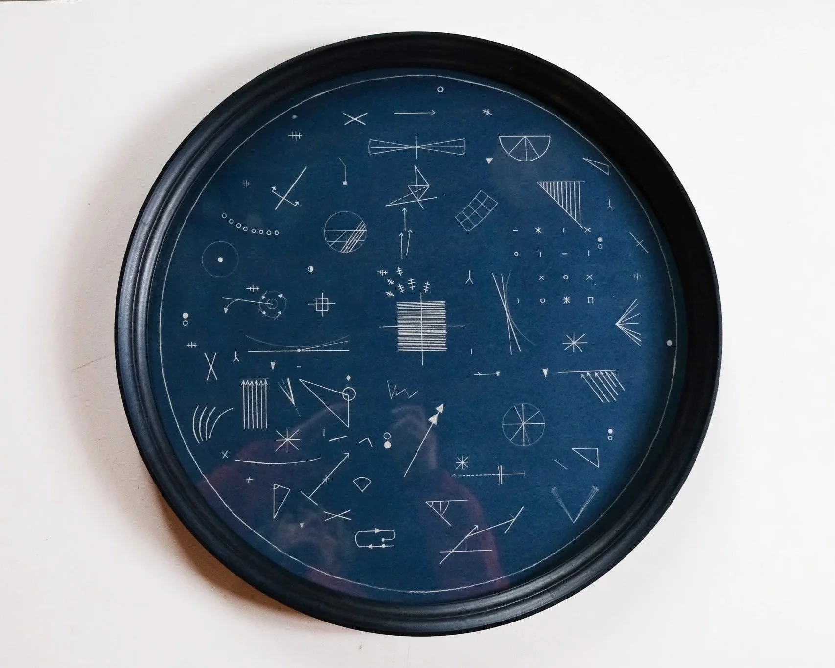 True North Circular Framed Cyanotype Print