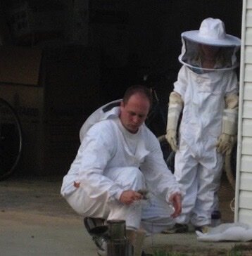 Brian spending quality time with his six-legged livestock.