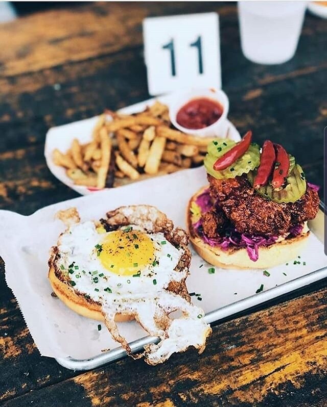 We purposely put eggs on our sandos so that when they squirt on your shirt, you can look your pal in the eye and say &quot;Lunch is on me!&quot; Followed by a hard wink. You're welcome. 🍳🍳🍳
📸: @discoverymode #HeyAttagirl  #KindKorner #chickendocu