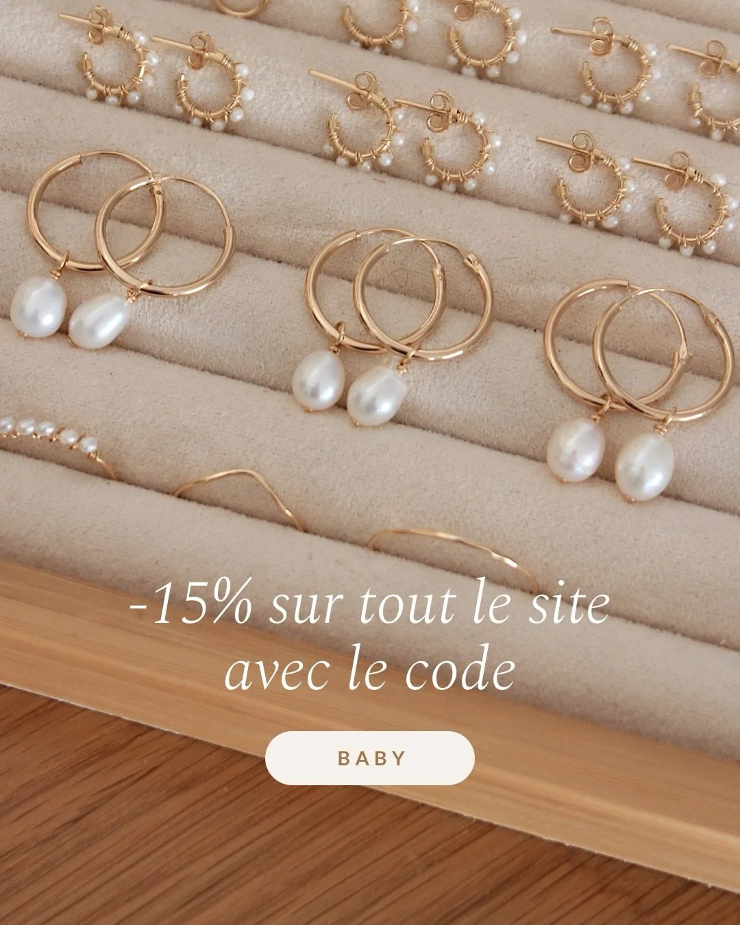 Avant la pause de l&rsquo;atelier, j&rsquo;avais envie de vous faire un petit cadeau 🤍

Tout le site est &agrave; -15% jusqu&rsquo;&agrave; demain soir, avant la fermeture pour mon cong&eacute; maternit&eacute;, avec le code BABY. Apr&egrave;s &cced