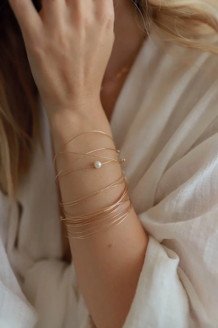 Bracelet Semainier 7 Joncs En Cuivre Avec Pierre De Jade - Marque Boboho