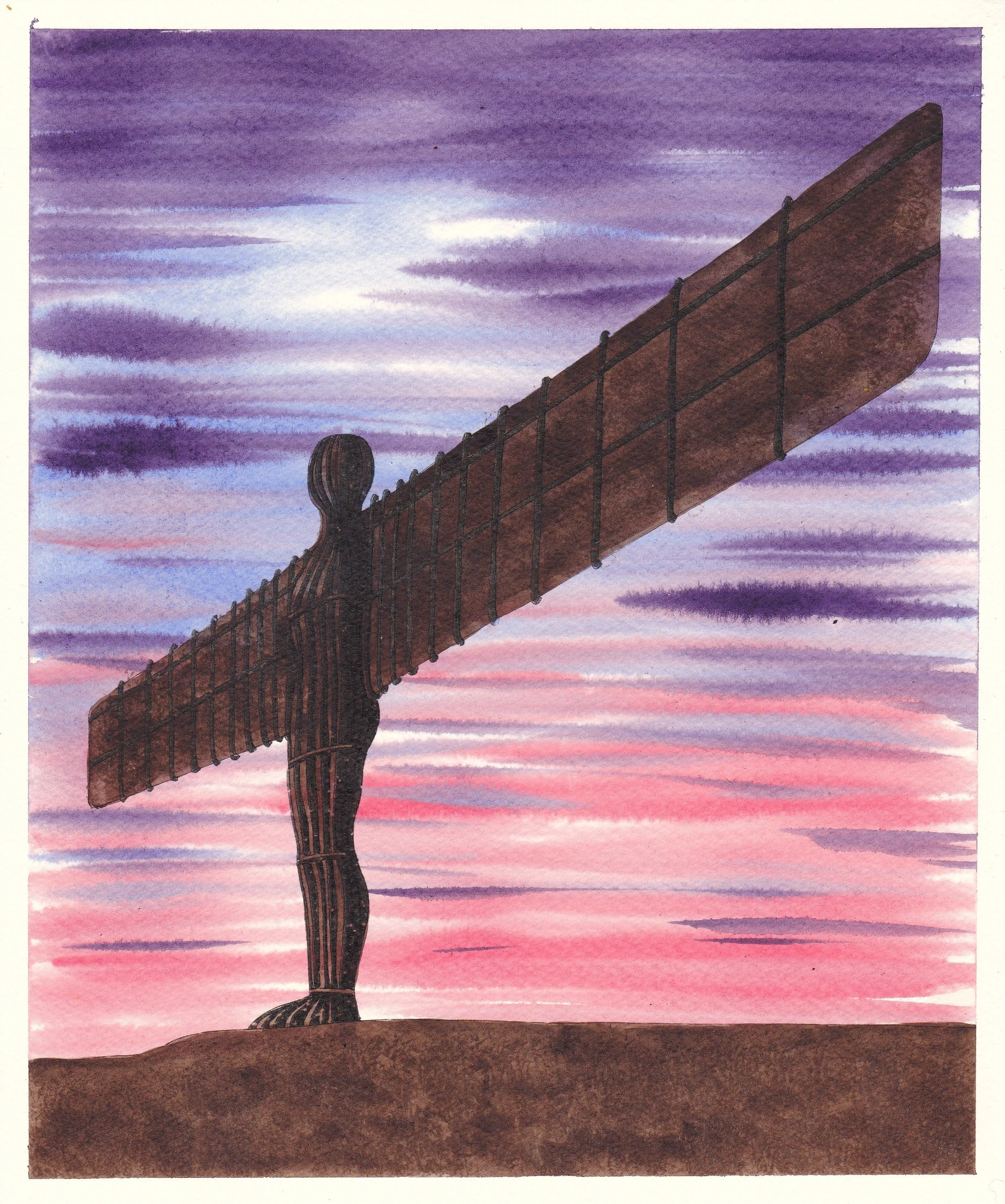 Angel of the North Wet-in-Wet Sunrise 1