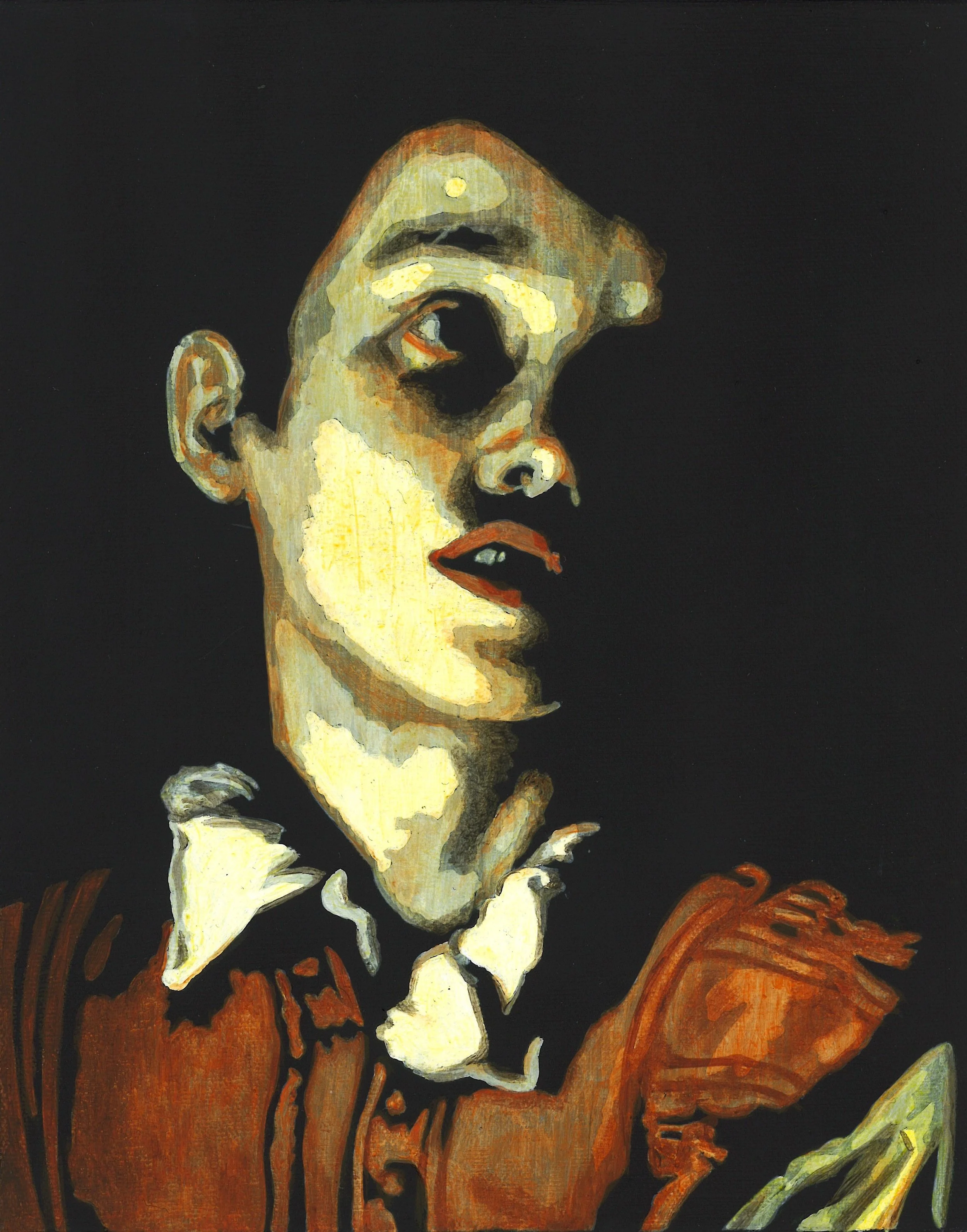 Boy With a Lamp Grisaille and Glaze