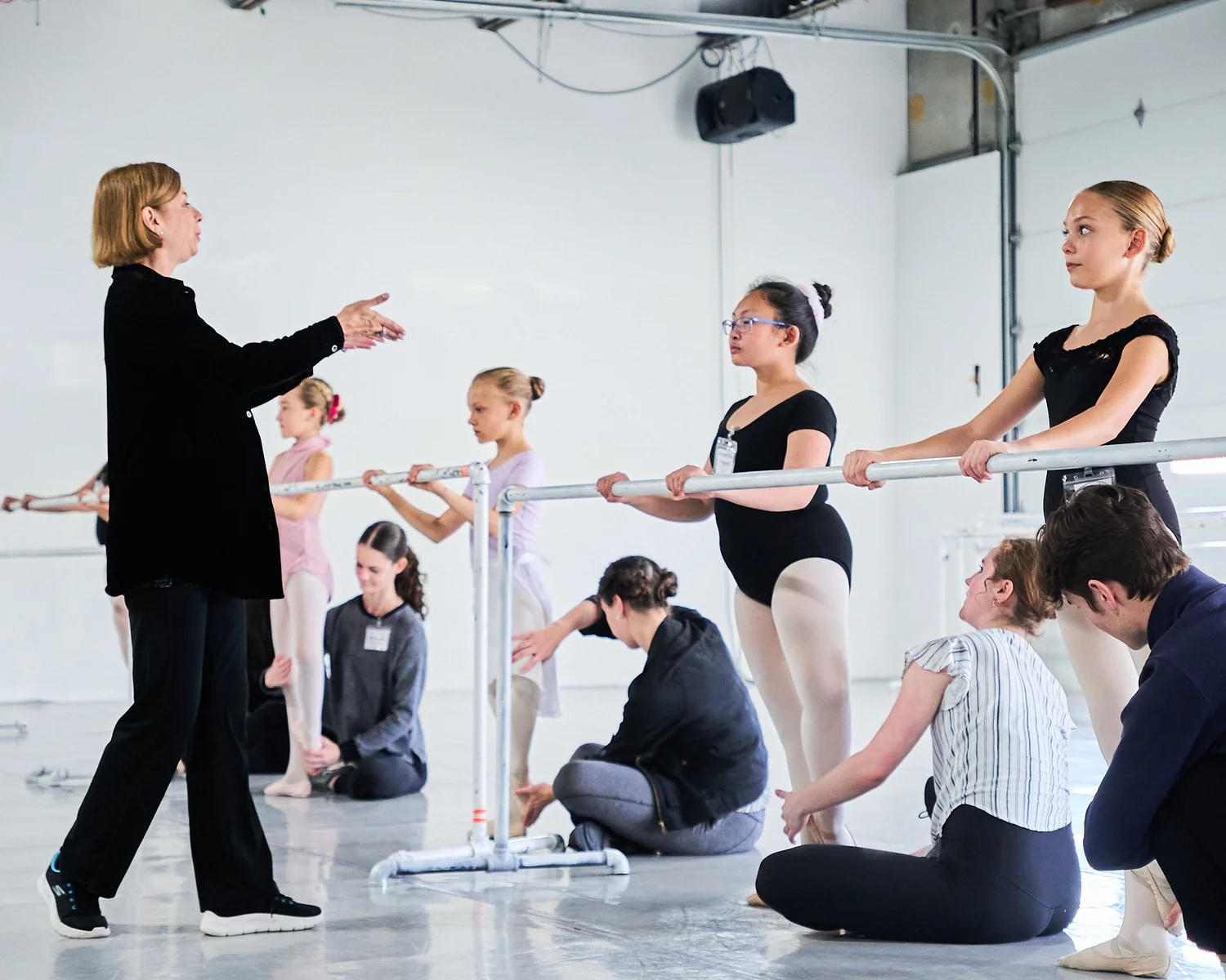 School of American Ballet professional development workshop with Ballet 5:8 students and teaching artists in a bright studio