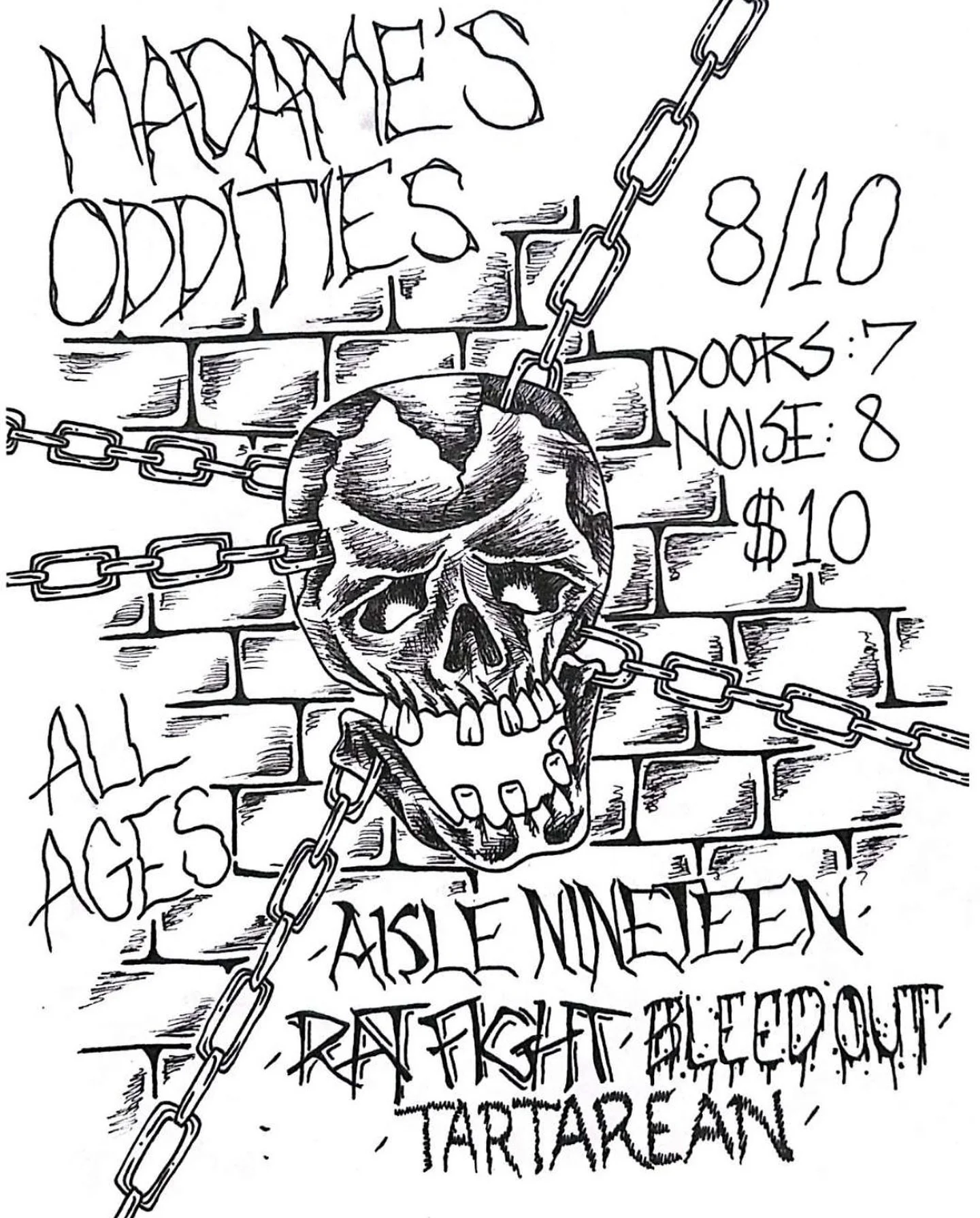 Coming back to @madamesoddities on August 10th with all sorts of sick ass bands to play some mosh pit music. Shout out to @blackblocbooking for putting this one together. We also have all the guitars and drums finished for our demo. Bleed Out season 