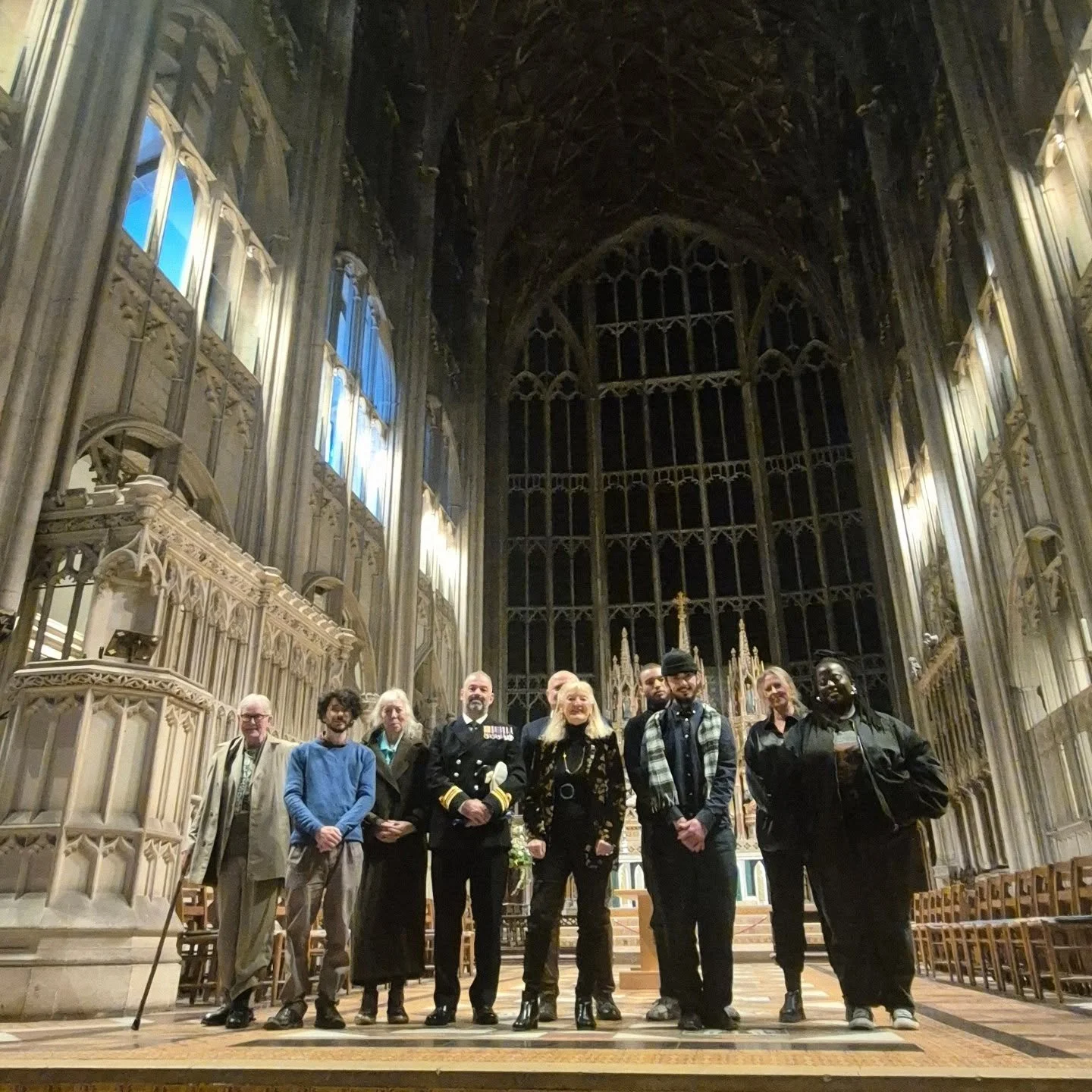 Remembrance poets from our reading last night and the Great East Window, the largest in the world when it was built in the 1350s ⛪️ 'a house of memory' ⛪️