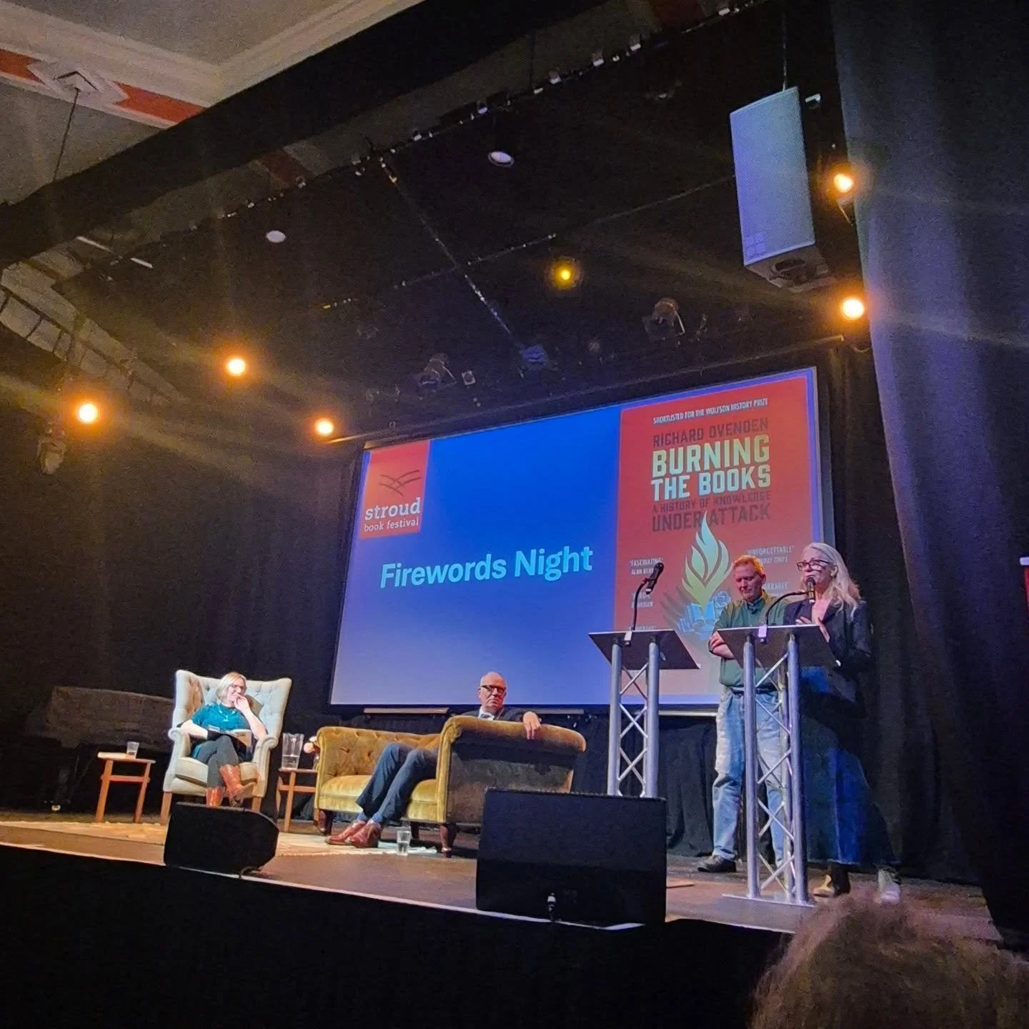 Grateful to live in such a brilliant town that has such a superb book festival @stroudbookfestival which kicked off tonight with a timely and thought provoking event on books and the ways the knowledge they contain has been preserved and threatened t