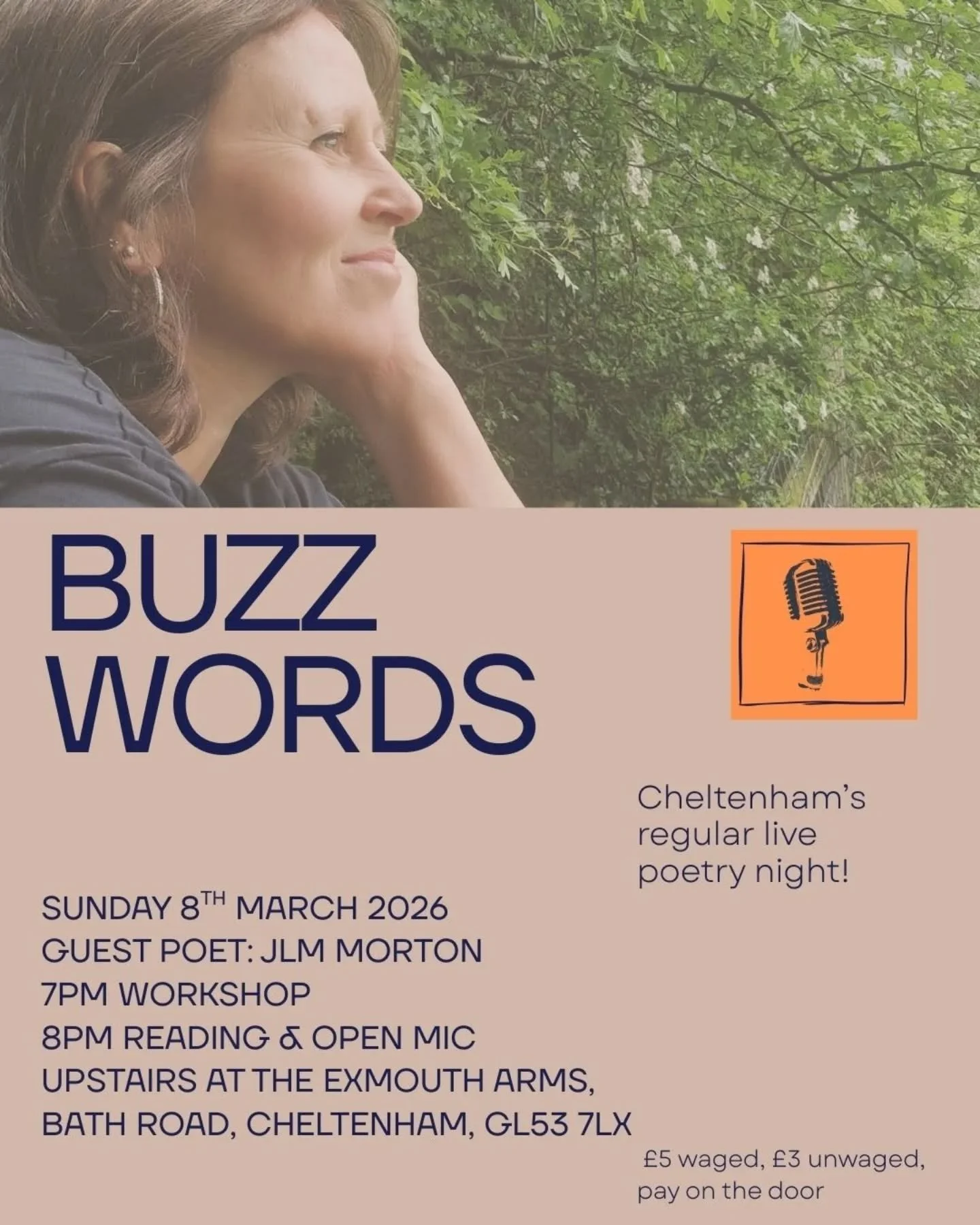 BUZZZZZ WORDS. Join me a week on Sunday for a workshop and open mic at the next Buzzwords, Cheltenham's regular live poetry night 🎙

Workshop 7pm, followed by a reading from yours truly and open mic. Exmouth Arms, GL53 7LX. 
.
.
#poetrycommunity #ch