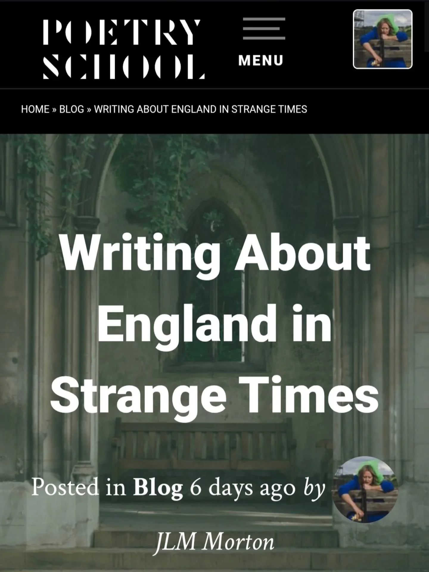 Over on the Poetry School blog, I have written about some of the ways we might write about England in these strange times... "Leaning into the weird (and into the Old English &lsquo;wyrd&rsquo;) is a way of exploring the world beyond normative n