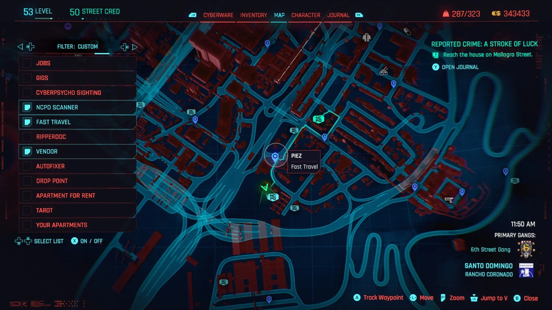Cyberpunk 2077 Map Location of Breakthrough Sniper Rifle Crafting Spec