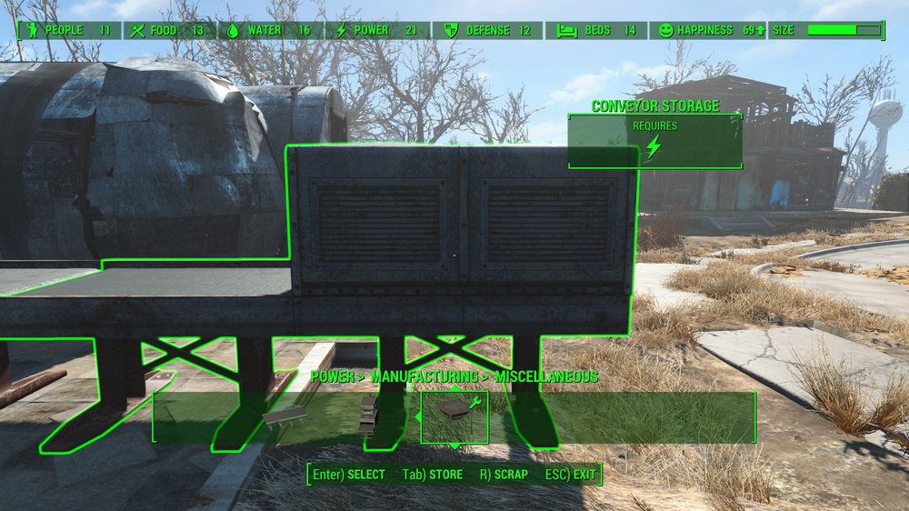 Fallout 4 Power - Manufactuing - Miscellaneous - Conveyor Storage