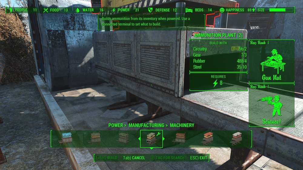 Fallout 4 Power - Manufacturing - Machinery - Ammunition Plant