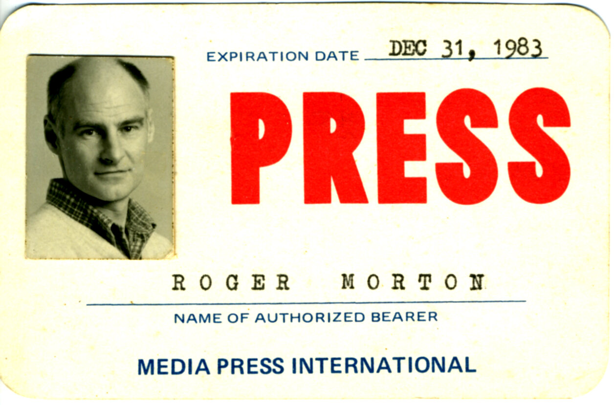 Media Press International. Roger Morton's press card.