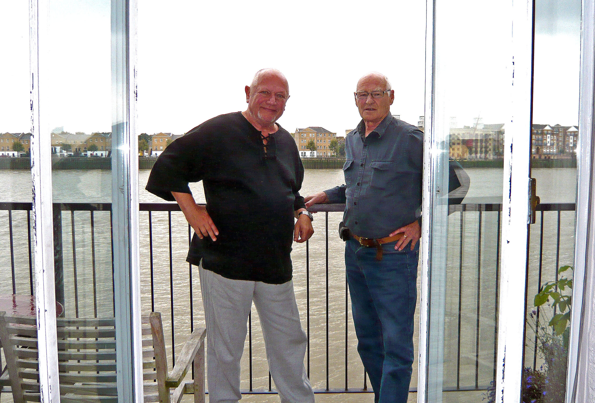 Roger Morton with Steven Berkoff in his home in London