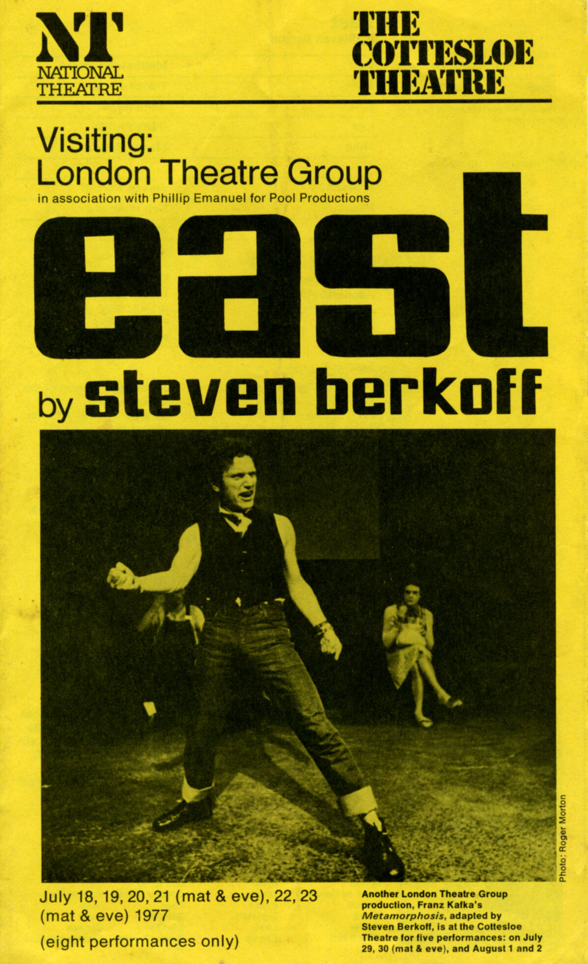 East by Steven Berkoff, at the National Theatre, London.