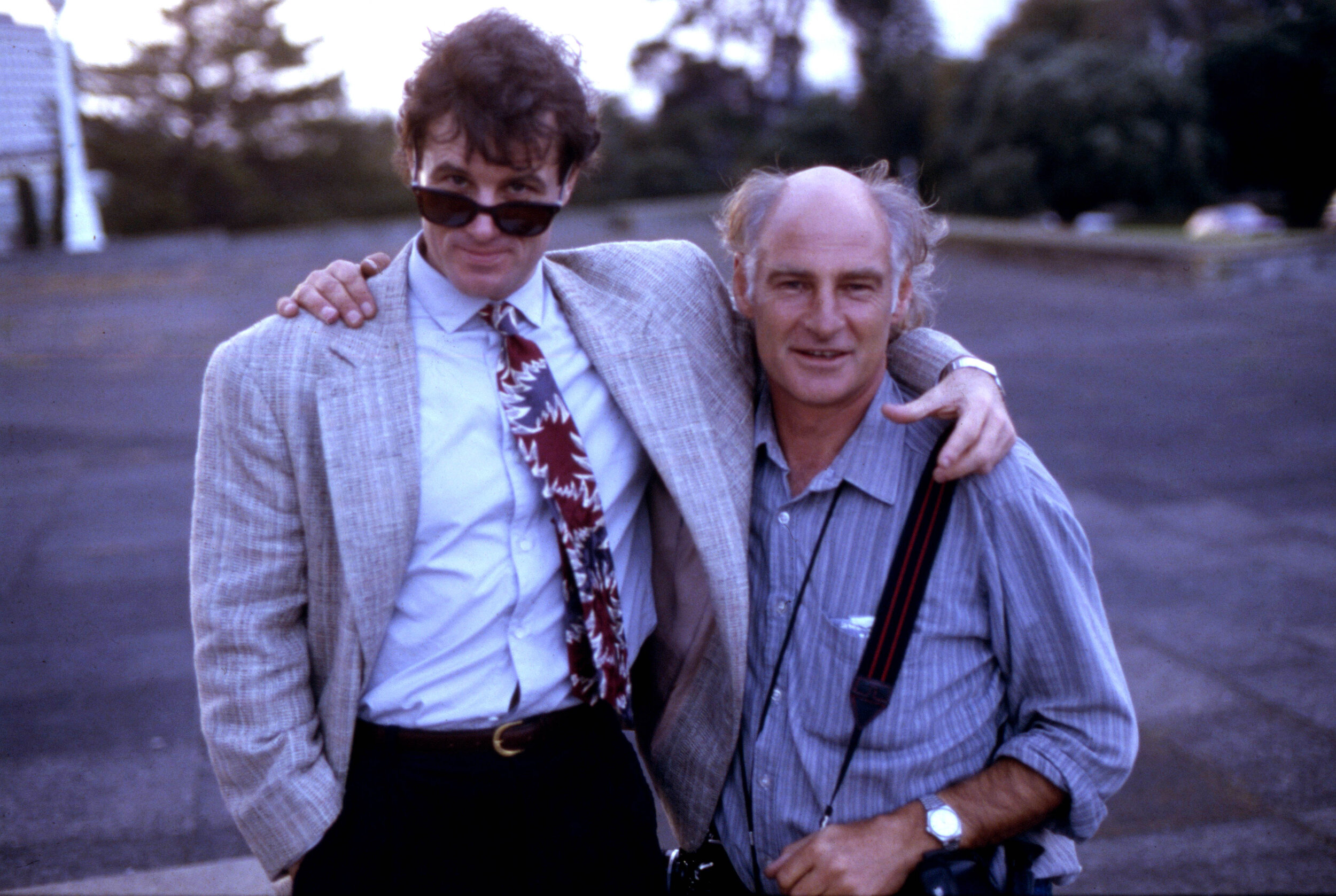 Roger Morton with Brad Davis, the actor.