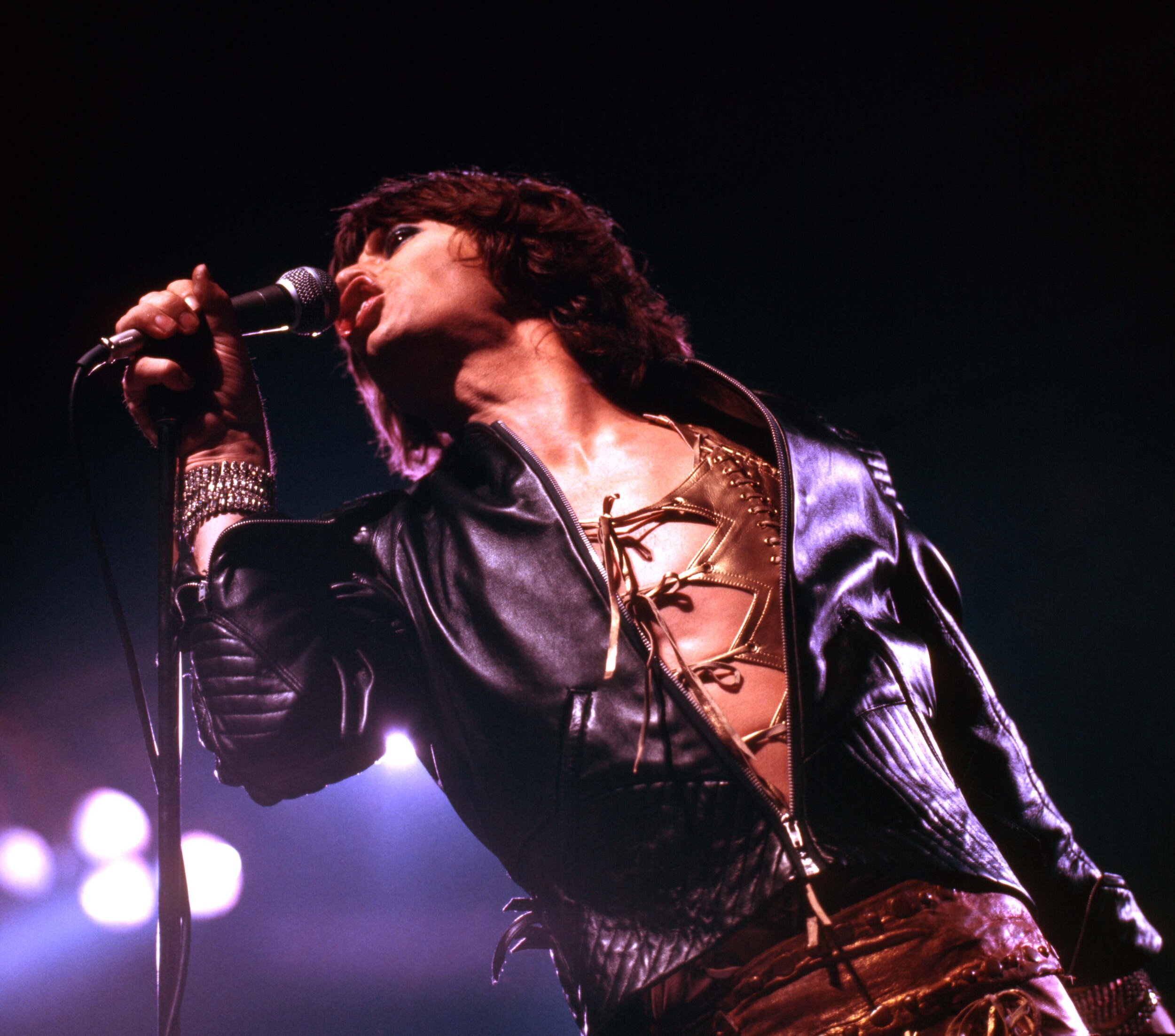 Mick Jagger on the UK tour 1971.