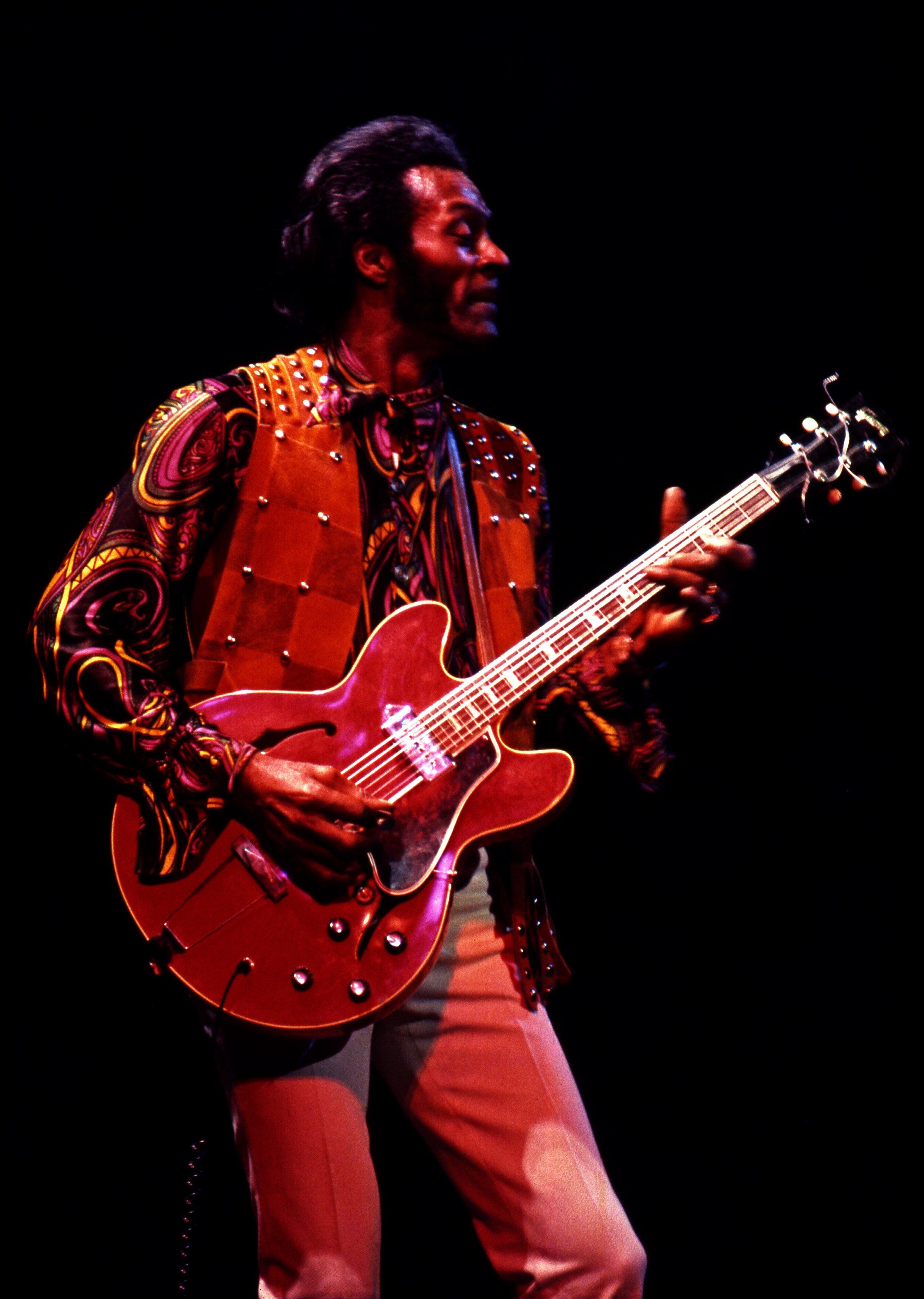 Chuck Berry at the Rainbow Theatre, London. 1975