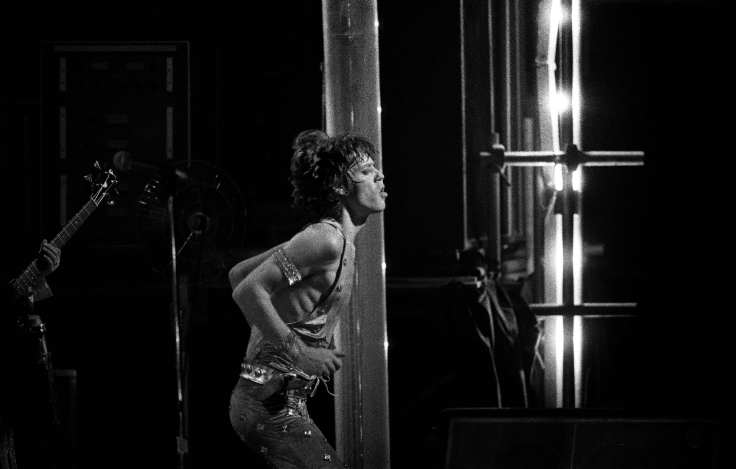 Mick Jagger on front of stage. Framed Photograph