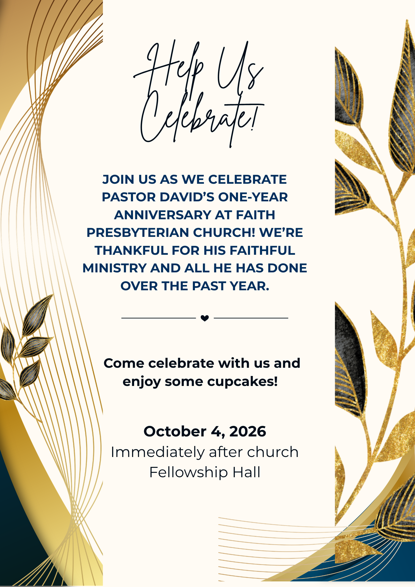 One Year Anniversary of Pastor David