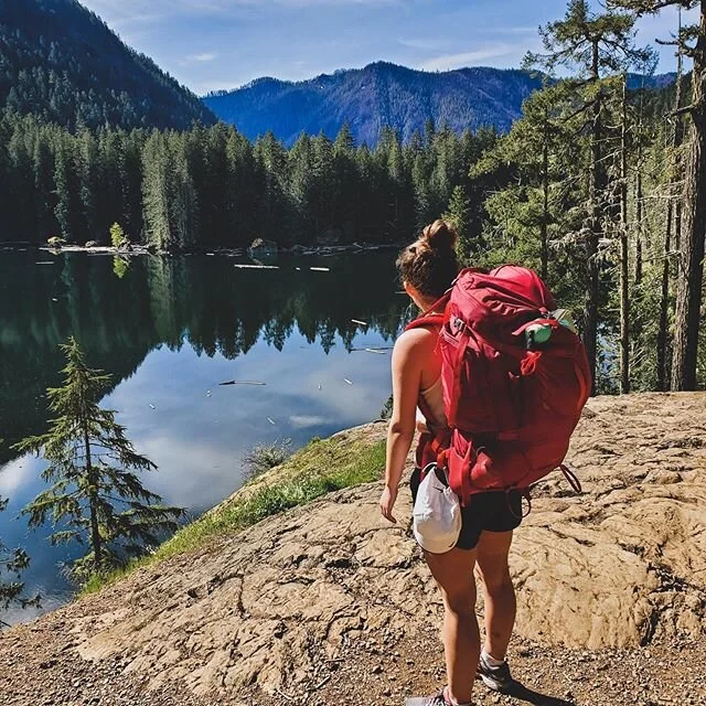 little girl, big backpack
