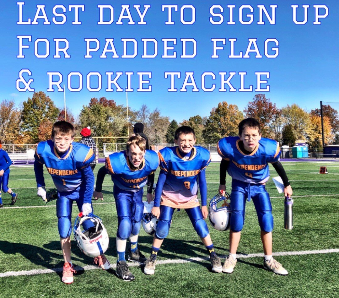 Todays the last day to sign up for Padded Flag &amp; Rookie Tackle!  #jrbluedevils #indyyouthfootball