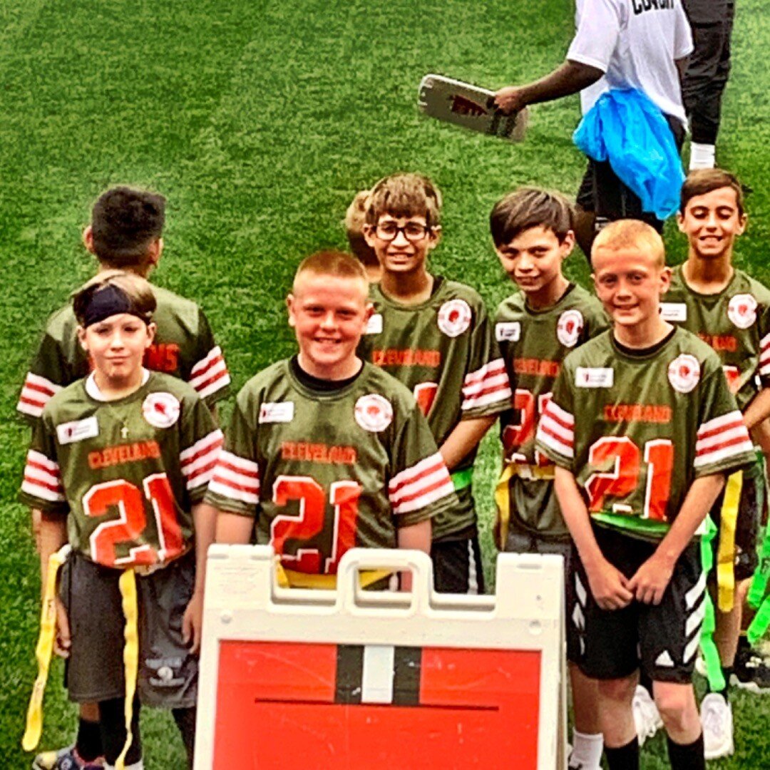 The Jr. Blue Devils team won the flag football championship tonight at the Under the Lights Browns Football Camp!  Way to go boys! 🏈💪🏼💙💛 #footballfamily #begreat #indyyouthfootball