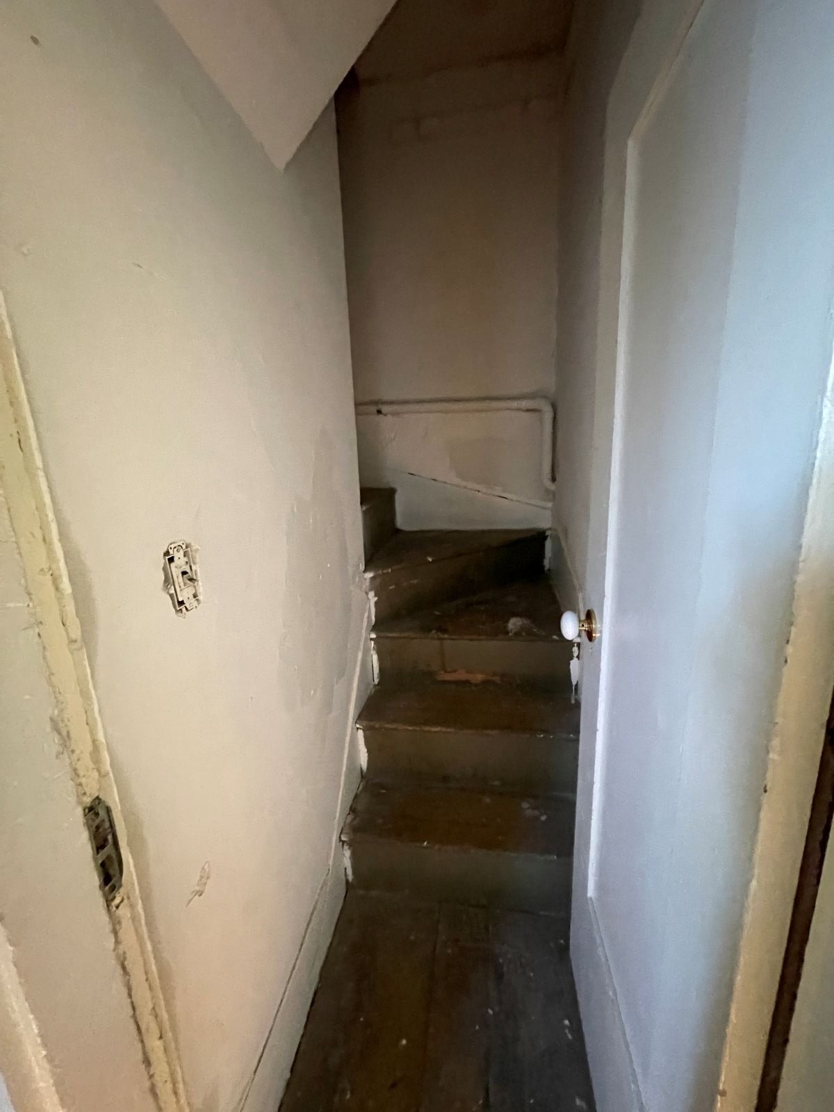 Original 1846 stair to attic prior to removal.