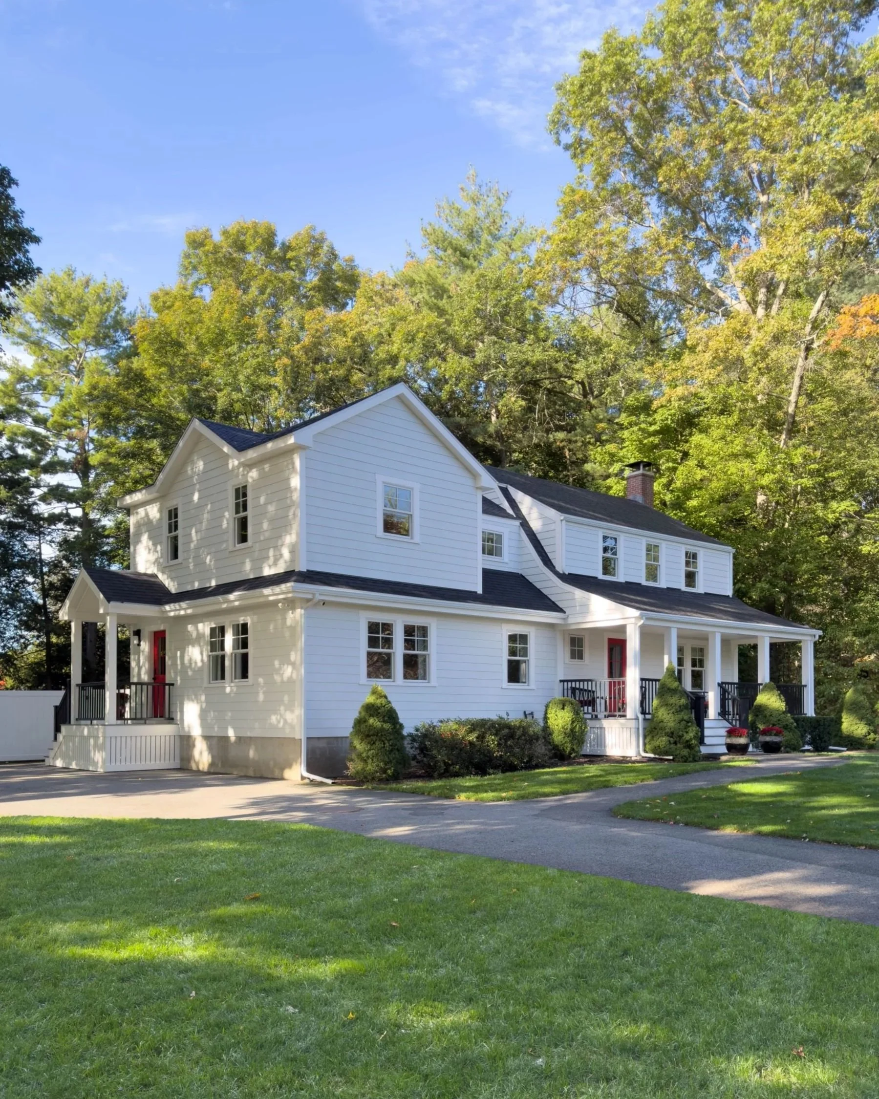 Completed architectural renovation and addition in Greater Boston, featuring a seamless integration of new second story with the original home.