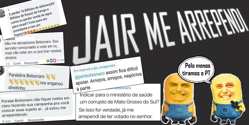 “JÁ ME ARREPENDI DE TER VOTADO NO BOLSONARO”