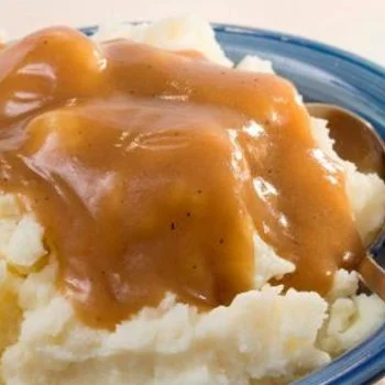 Traditional Mashed Potatoes and Brown Gravy