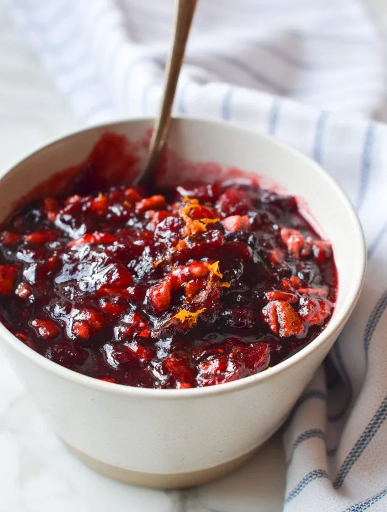 Cranberry Sauce with Orange Zest, Pecans, and Dried Craisins