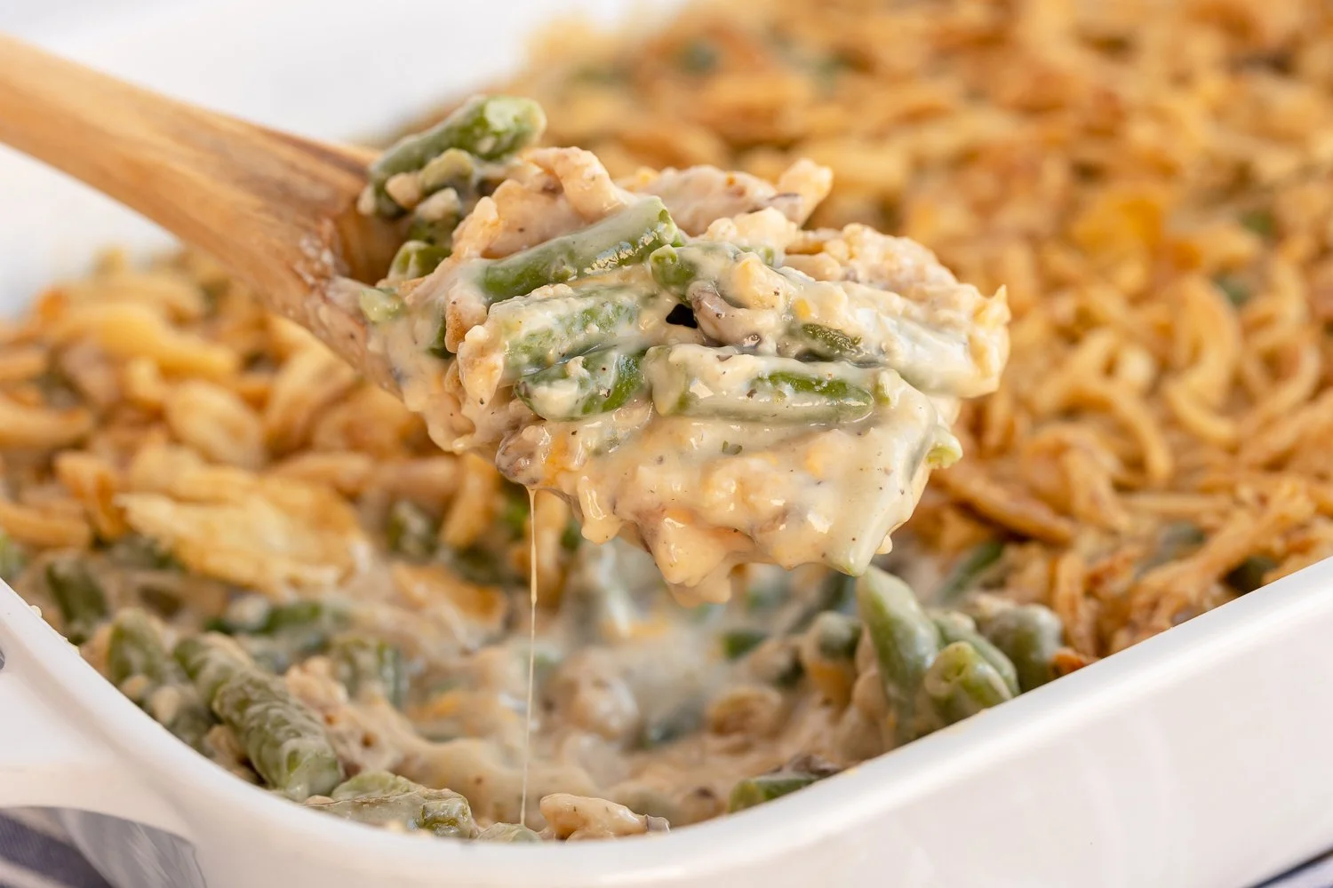 Green Bean Casserole with Crunchy Onions