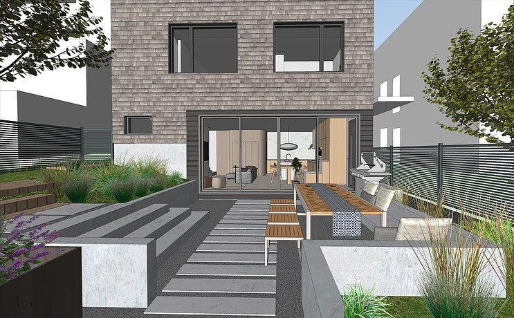 Early images of our East Van project. This one will house three families around a central shared courtyard on a standard 33&rsquo; wide lot. Bonus: it includes the conservation of a 100+ year old house.

#missingmiddlehousing #missingmiddle #eastvan 