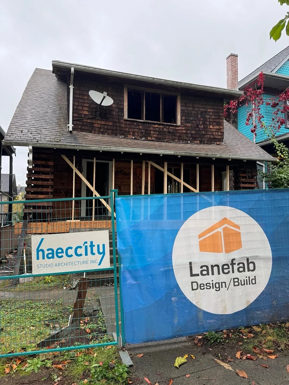 Dream collab with @lanefab and savvy owners on this character retention and infill project.

With selective demo nearly complete, soon the house will lift off to a slightly better position on the same site to make room for two additional family units